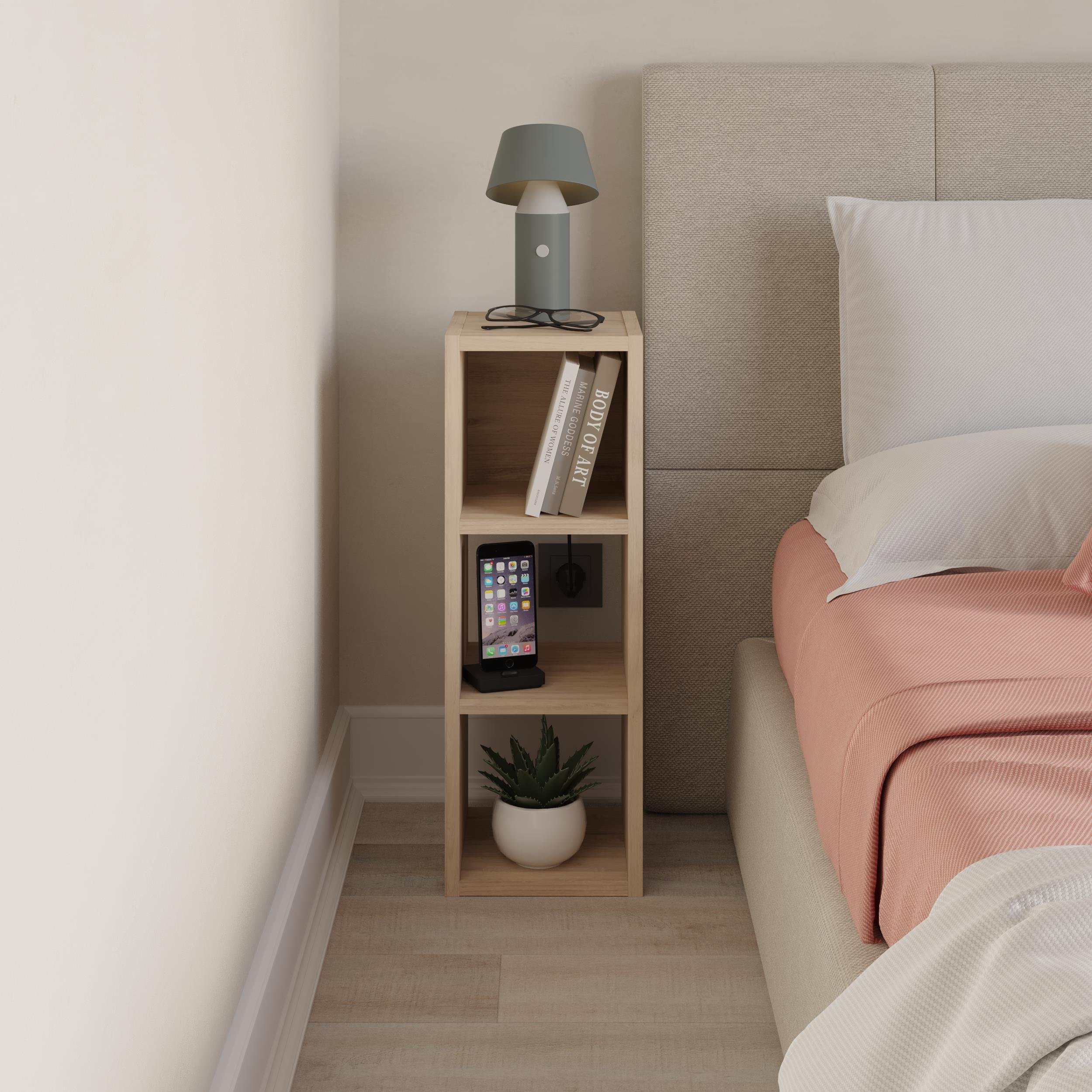 Decortie Combayn Fat Low Particleboard Shelving Unit - Oak