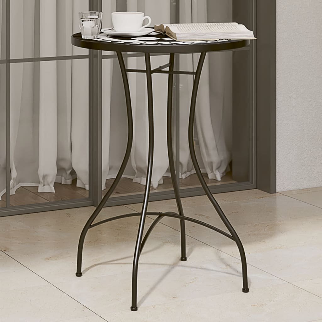 Walplus Ceramic Mosaic Bistro Table - Black - 50 x 70 cm