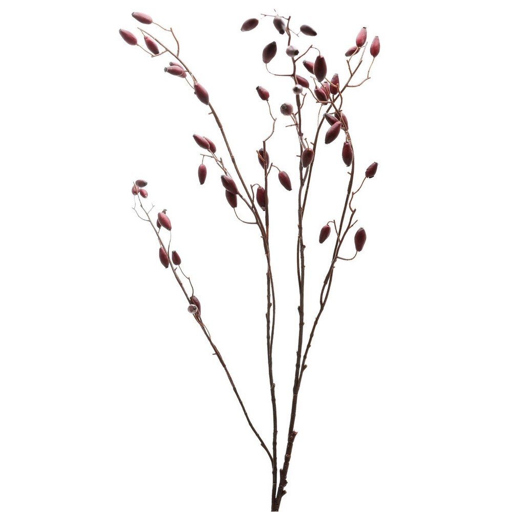 Hill Interiors Rosehip Artificial Plant - Burgundy