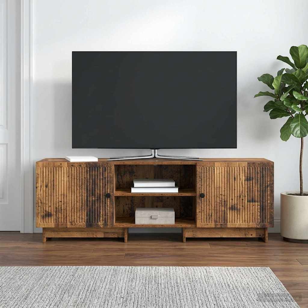 Walplus 2 Door Engineered Wood TV Cabinet - Old Wood - 150 x 31 x 50 cm