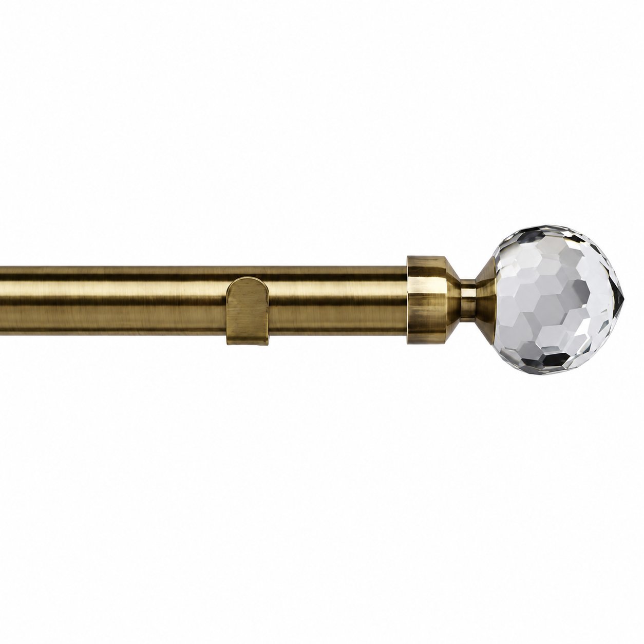 New Edge Blinds 28mm Antique Brass Crystal Fixed Eyelet Curtain Pole - 310cm