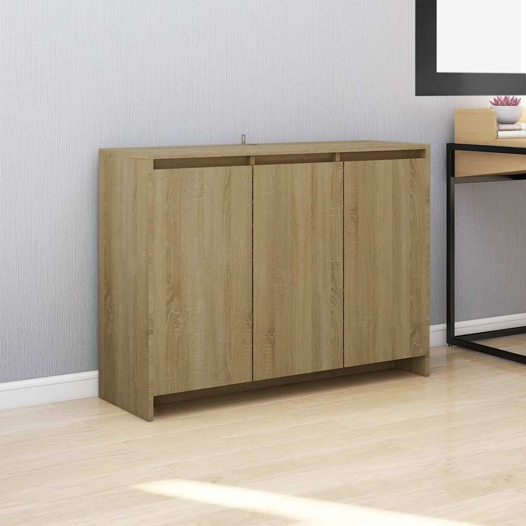 Walplus Engineered Wood Sideboard - Sonoma Oak - 102 x 33 x 75 cm