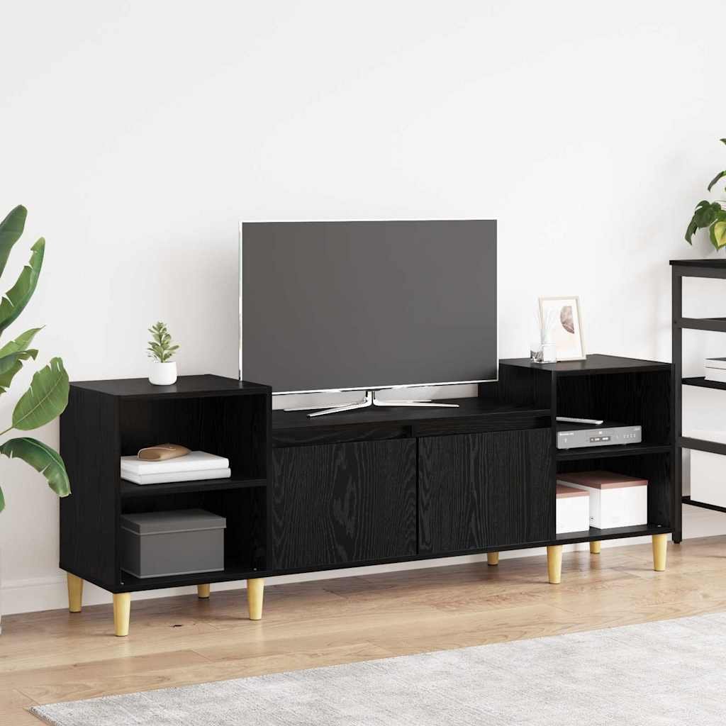 Walplus 2 Door Engineered Wood TV Cabinet - Black Oak - 160 x 35 x 55 cm
