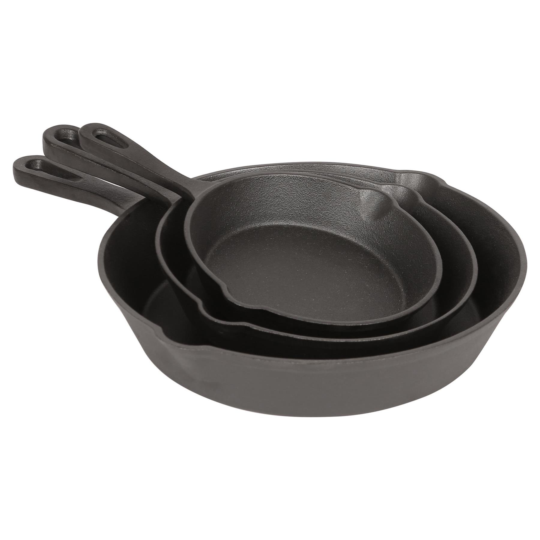 BobbyQ 3 Piece Cast Iron Frying Pan Set