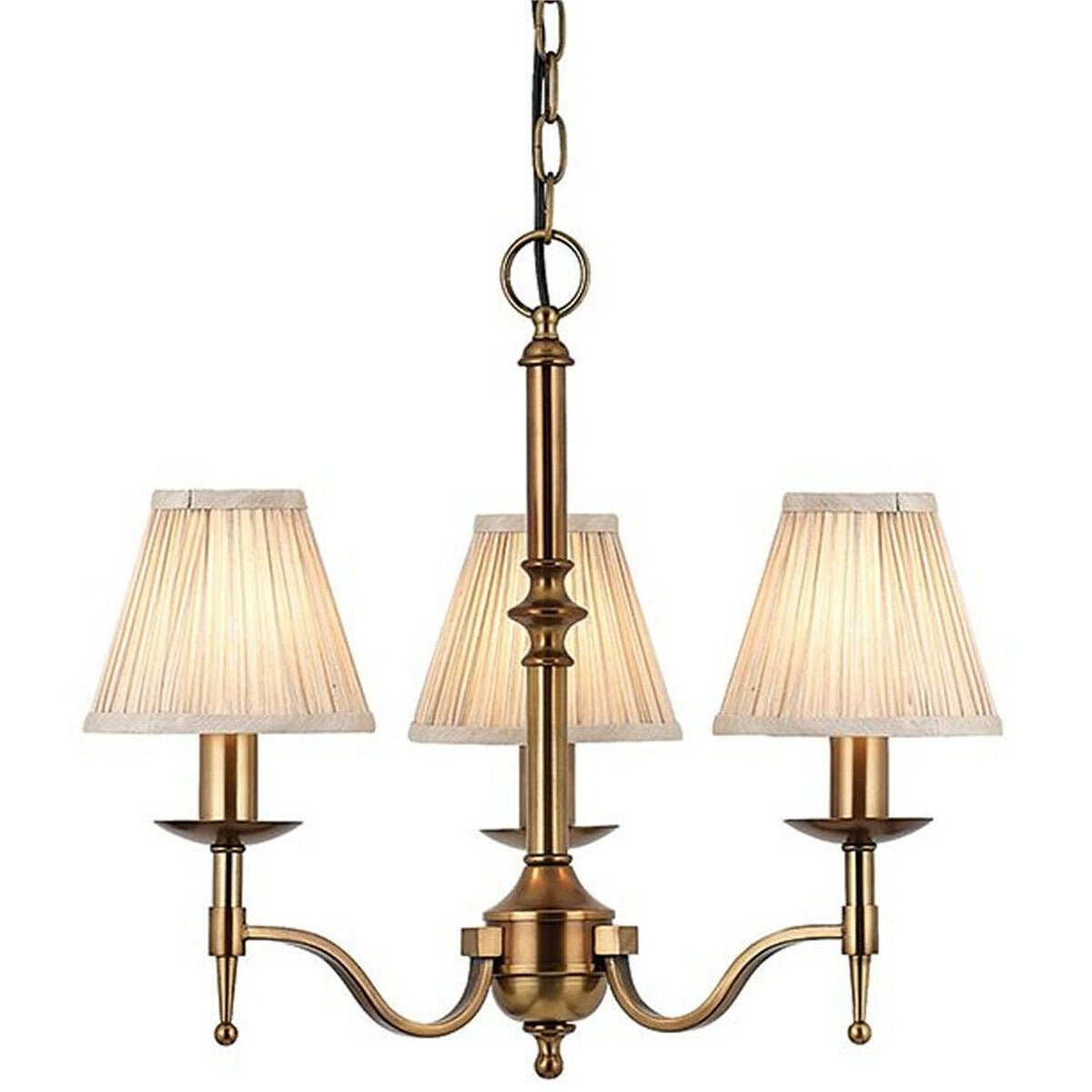 Loops Direct Stanford Ceiling Pendant - Antique Brass and Beige