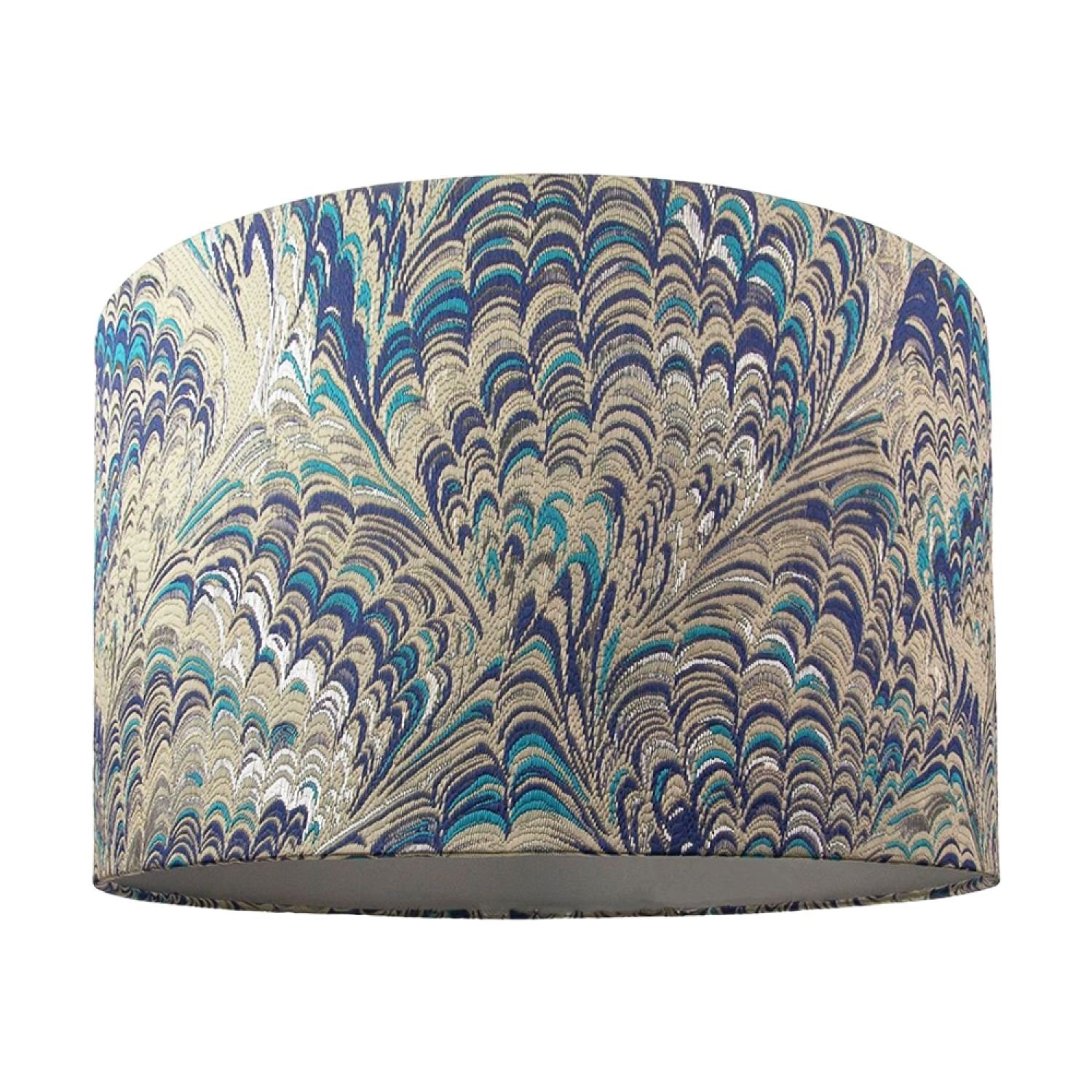 Happy Homewares Multicoloured Peacock Print in Soft Cotton Lampshade - 35cm