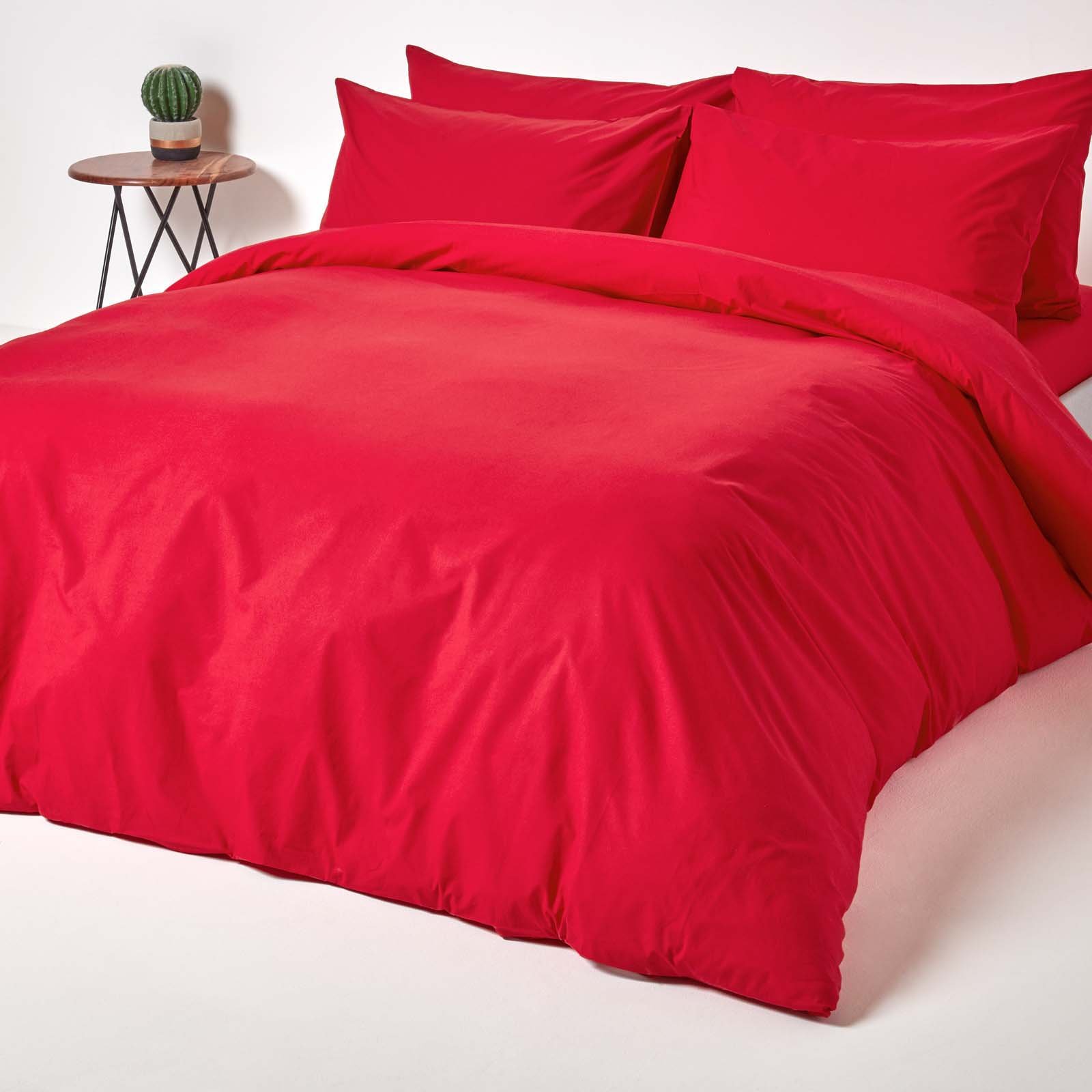 Homescapes Egyptian Cotton Red Bedding Set - Single