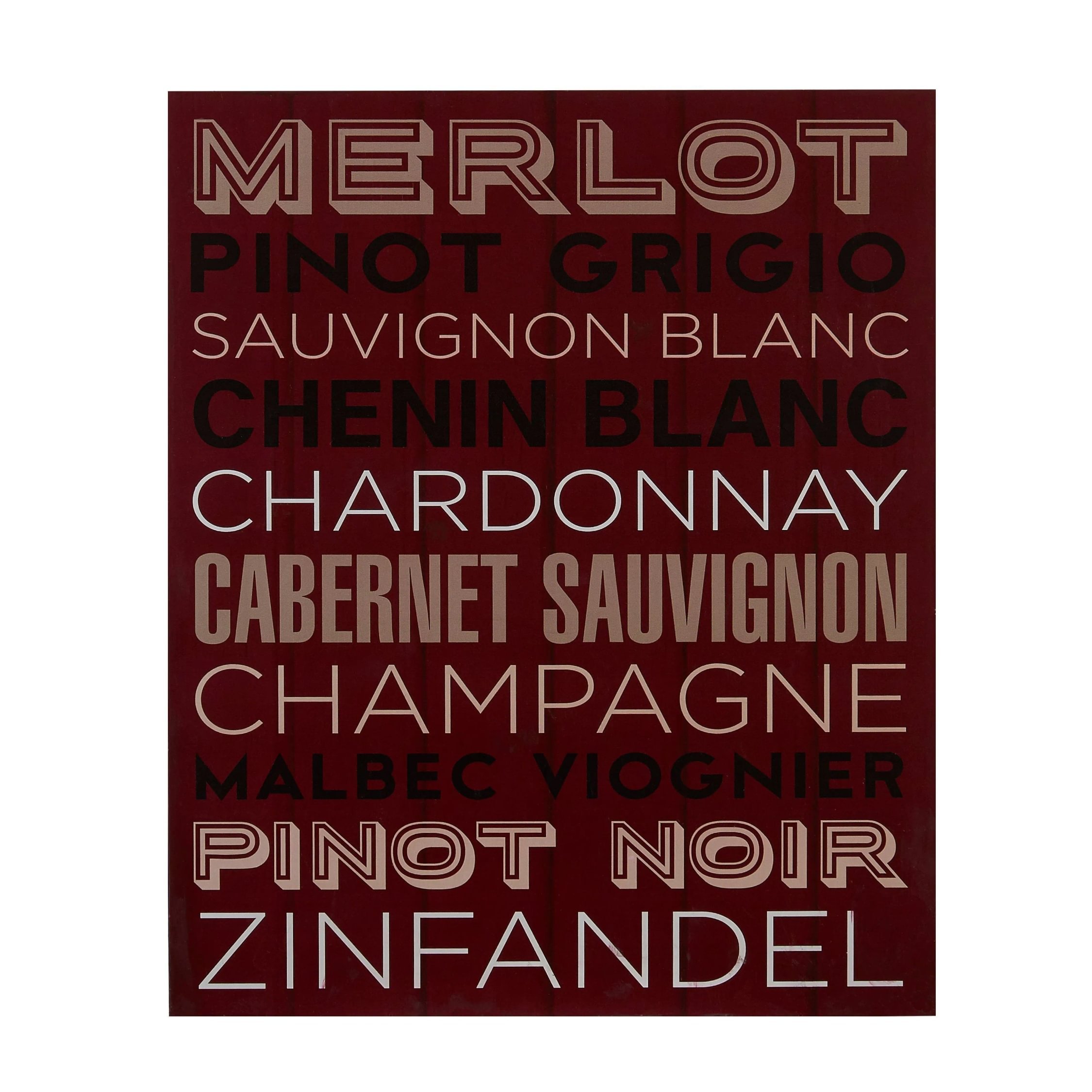 Orsina Madera Wine List Wall Plaque