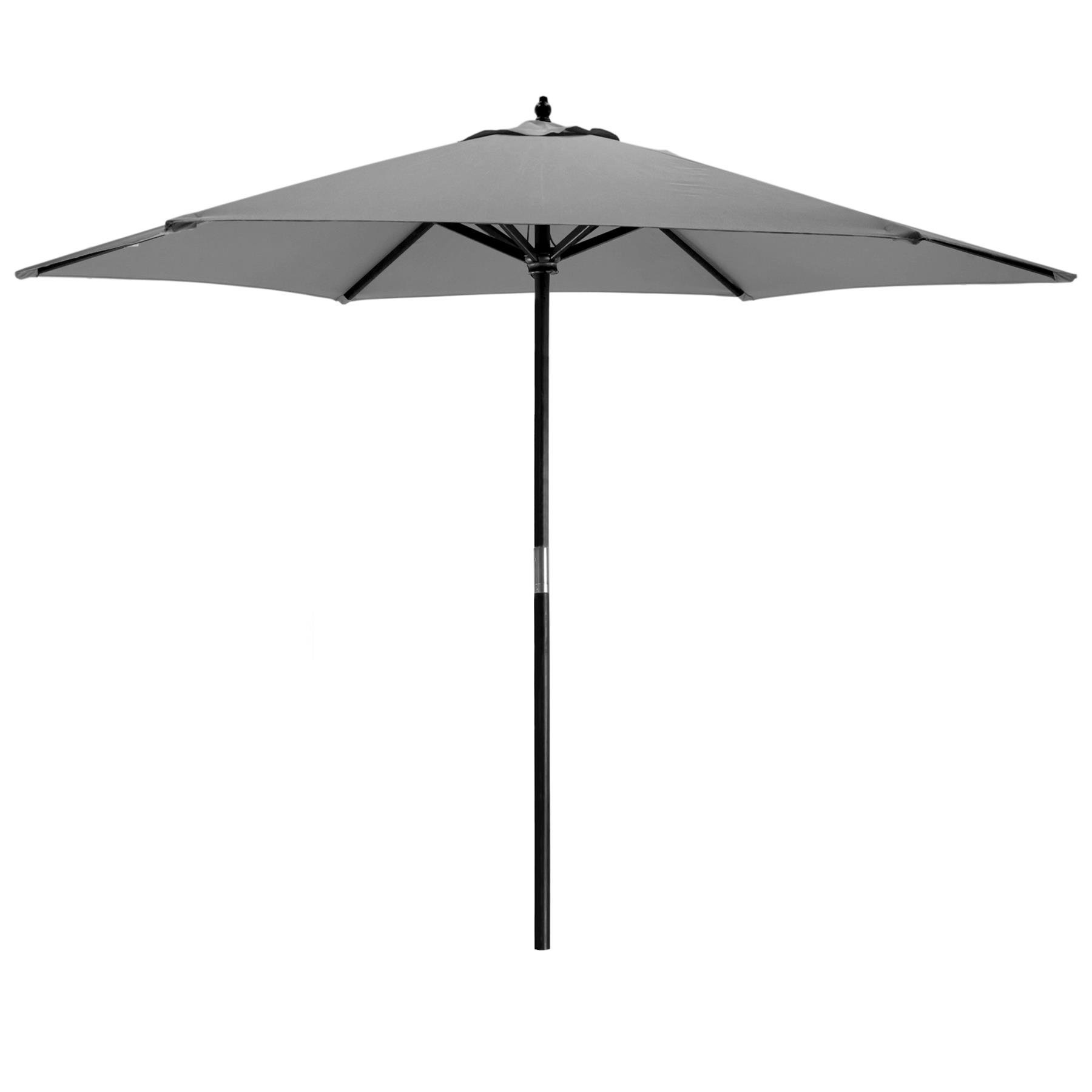 Harbour Housewares Wooden Garden Parasol - 2.7M - Grey