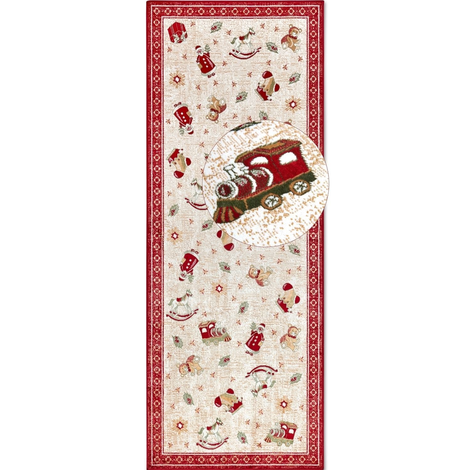 Villeroy & Boch Red Nostalgic Shine Runner Rug - 80 x 200cm
