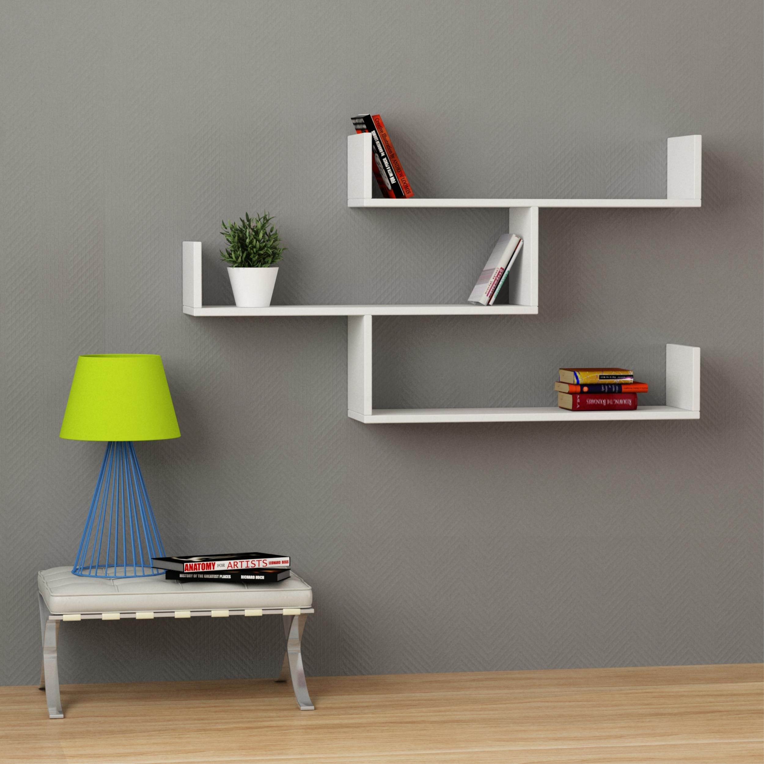 Decortie Tibet Particleboard Floating Wall Shelf - White