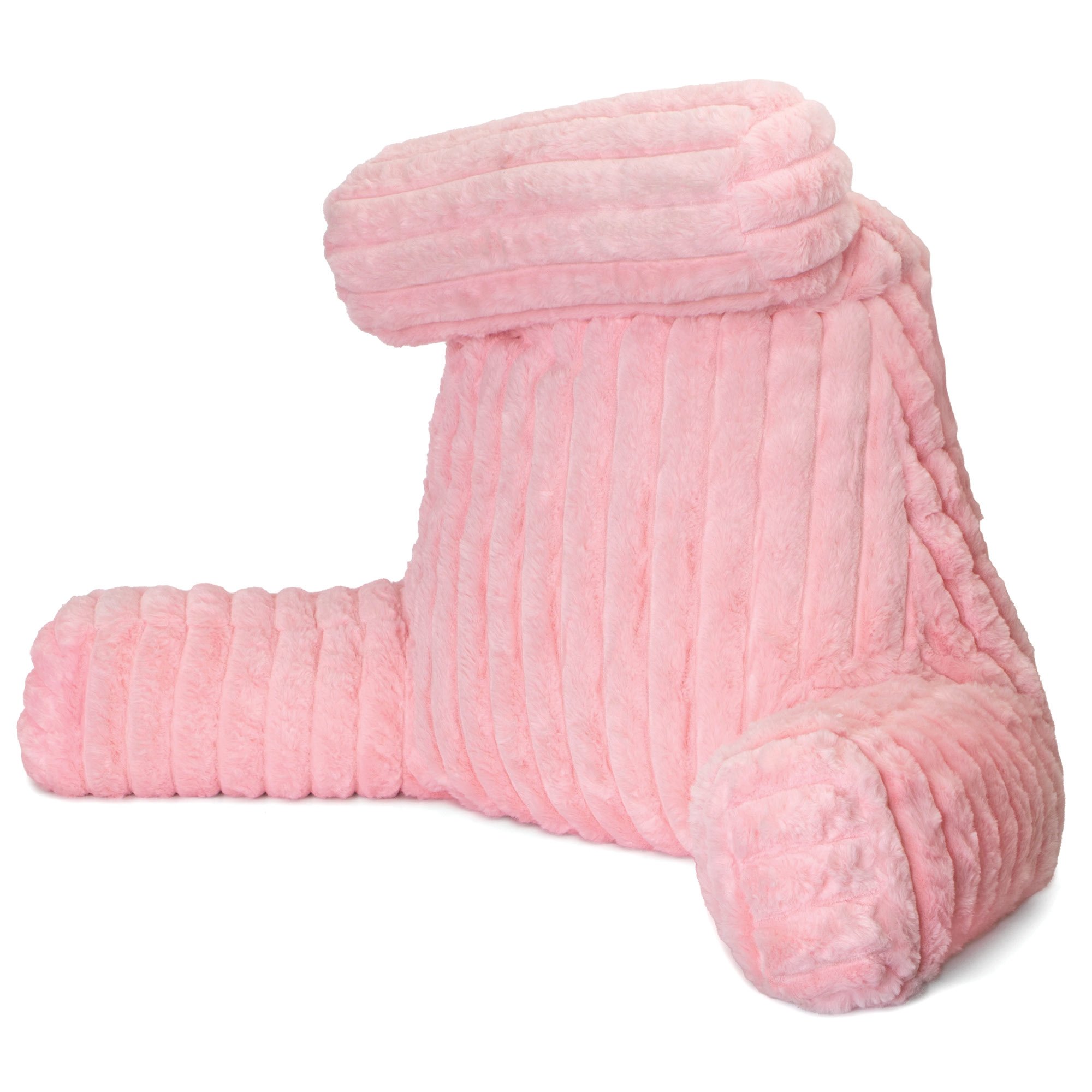 Aamira XL Memory Foam Reading Pillow With Headrest - Pink