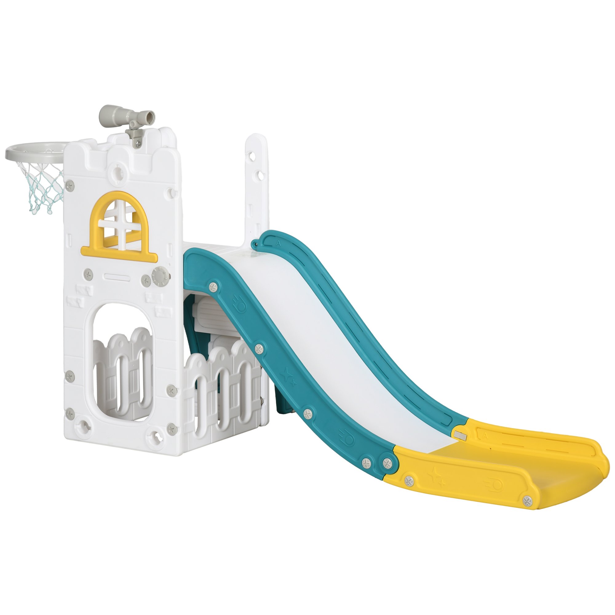 AIYAPLAY 5 in 1 Toddler with Basketball Hoop Storage Basket - Yellow