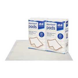 Harbour Housewares Disposable Incontinence Bed Pads - Pack of 50 - 60cm x 60cm