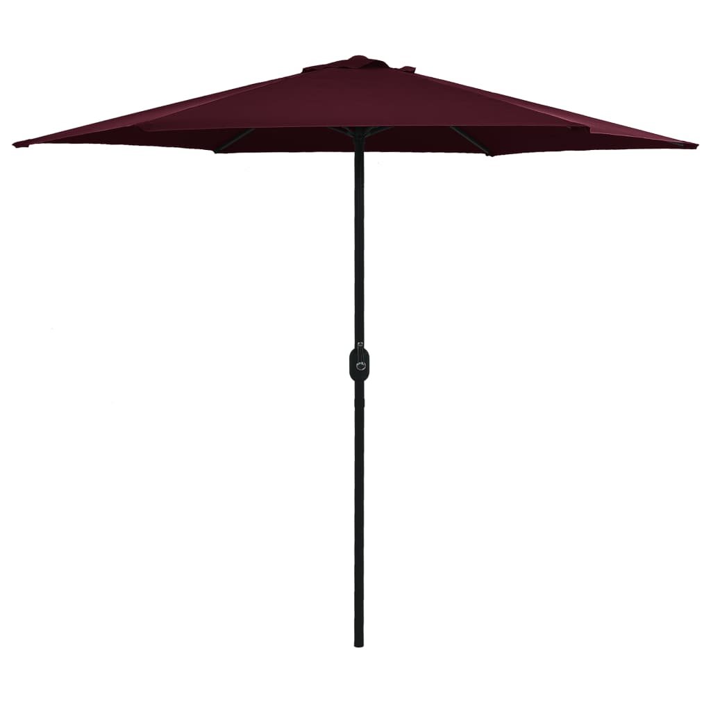 Walplus 6 Rib Polyester Garden Parasol - Bordeaux Red - 270 x 246 cm