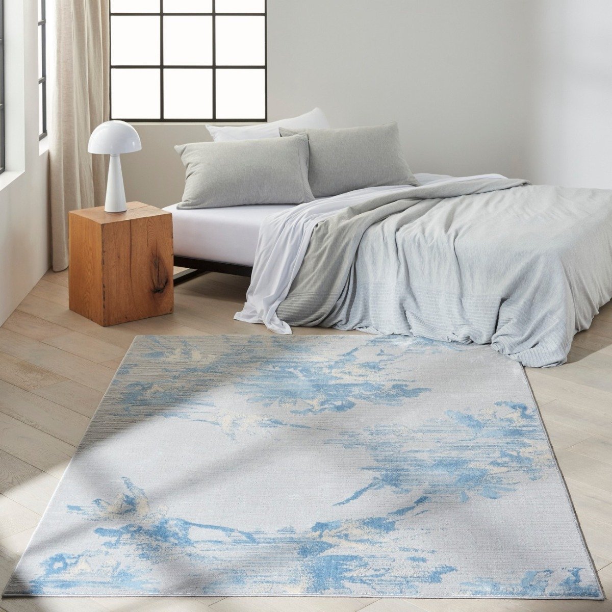 Mega Flooring Blue Modern Abstract Runner - 69 x 221cm