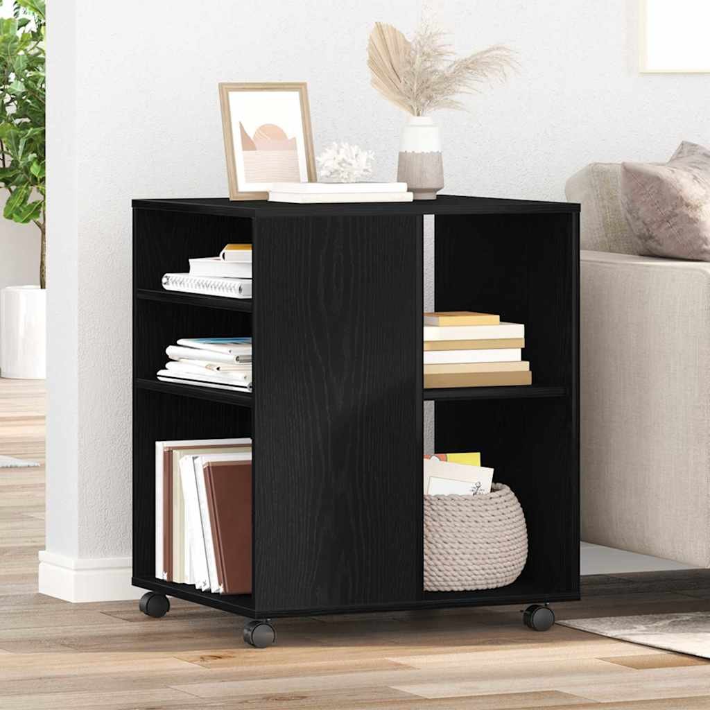Walplus Engineered Wood Lockable Storage Cabinet - Black Ash - 60 x 53 x 72.5 cm