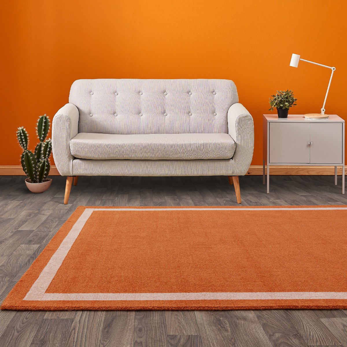 Mega Flooring Orange Handmade Bordered Rug - 120 x 170cm