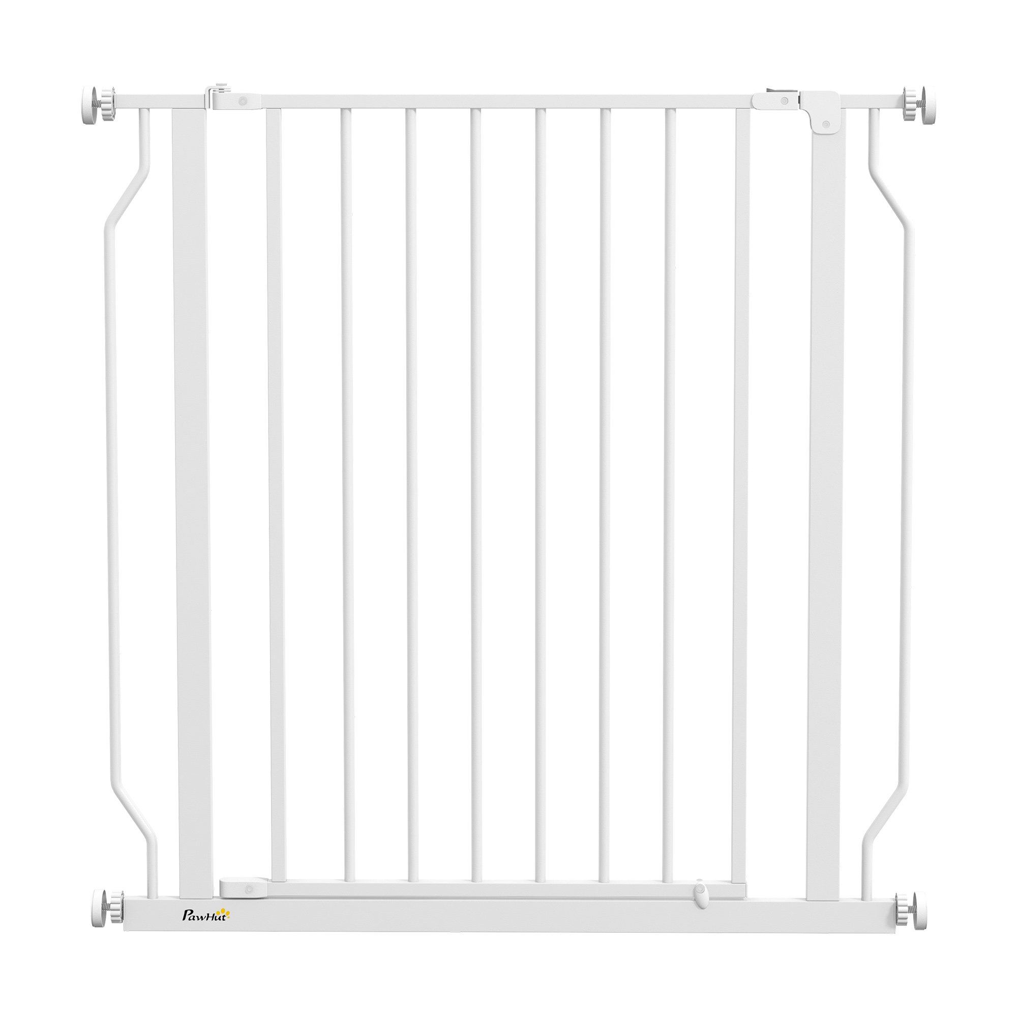 PawHut Steel Pressure Fit Dog Gate - 75-85cm x 76cm - White