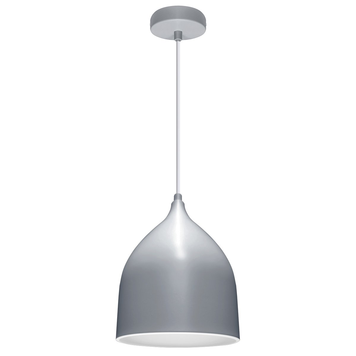 Energy Light Bulbs Teardrop Bell Metal Ceiling Pendant Light - Grey