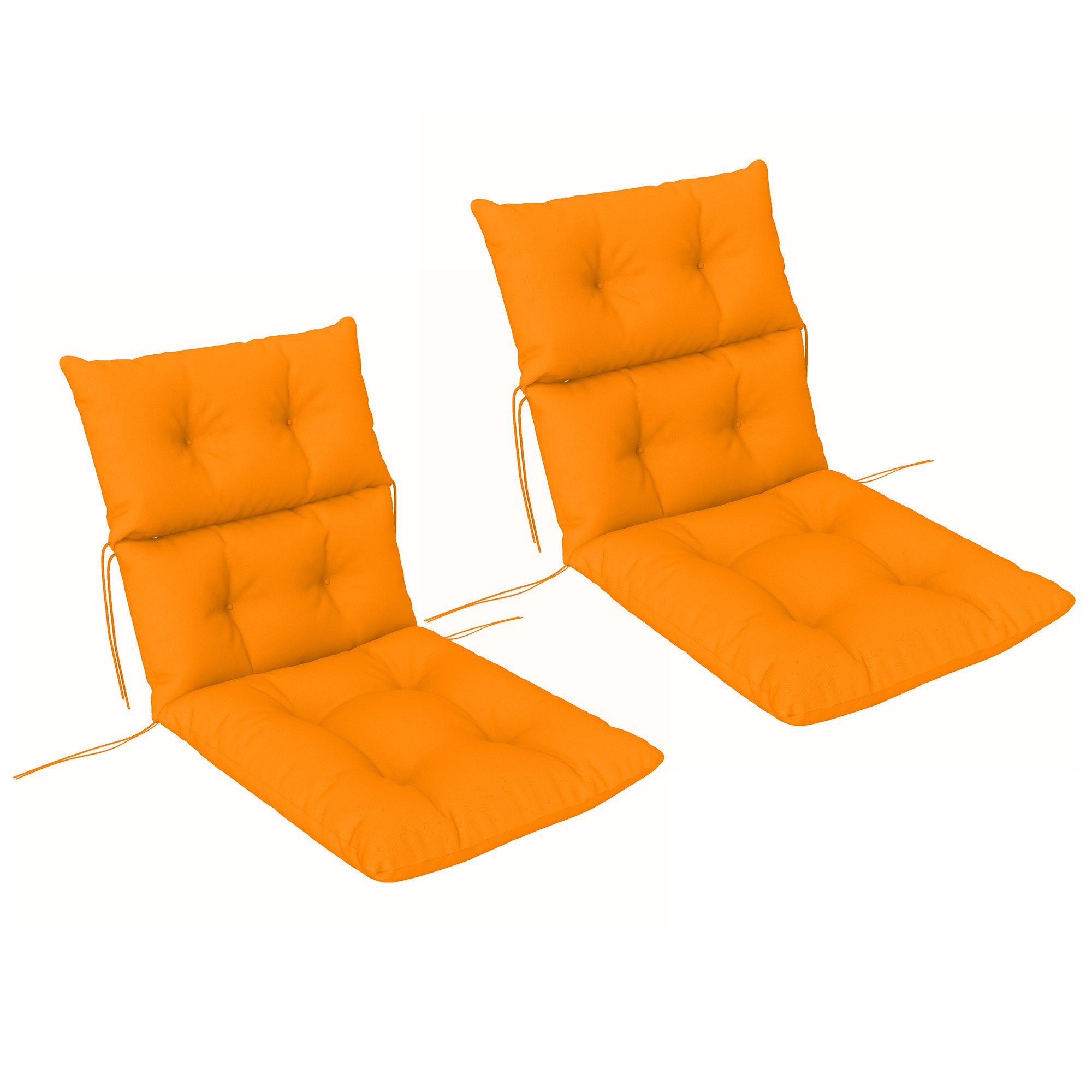 Outsunny Set of 2 Polyester Water Resistant Adirondack Chair Cushions – Orange