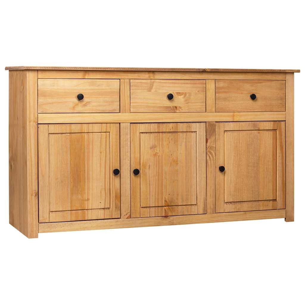 Walplus Solid Pine Sideboard - Natural Wood Colour - 135 x 40 x 80 cm