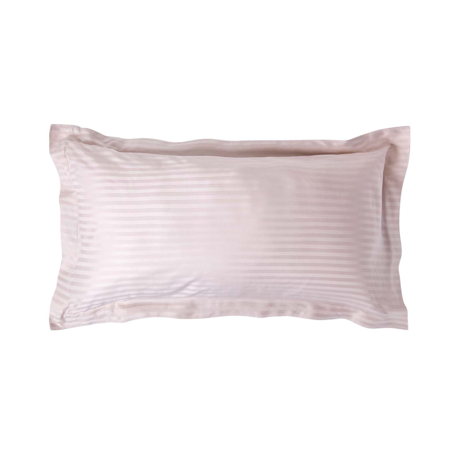 Homescapes Egyptian Cotton Satin Stripe King Size Oxford Pillowcase - Dusty Rose