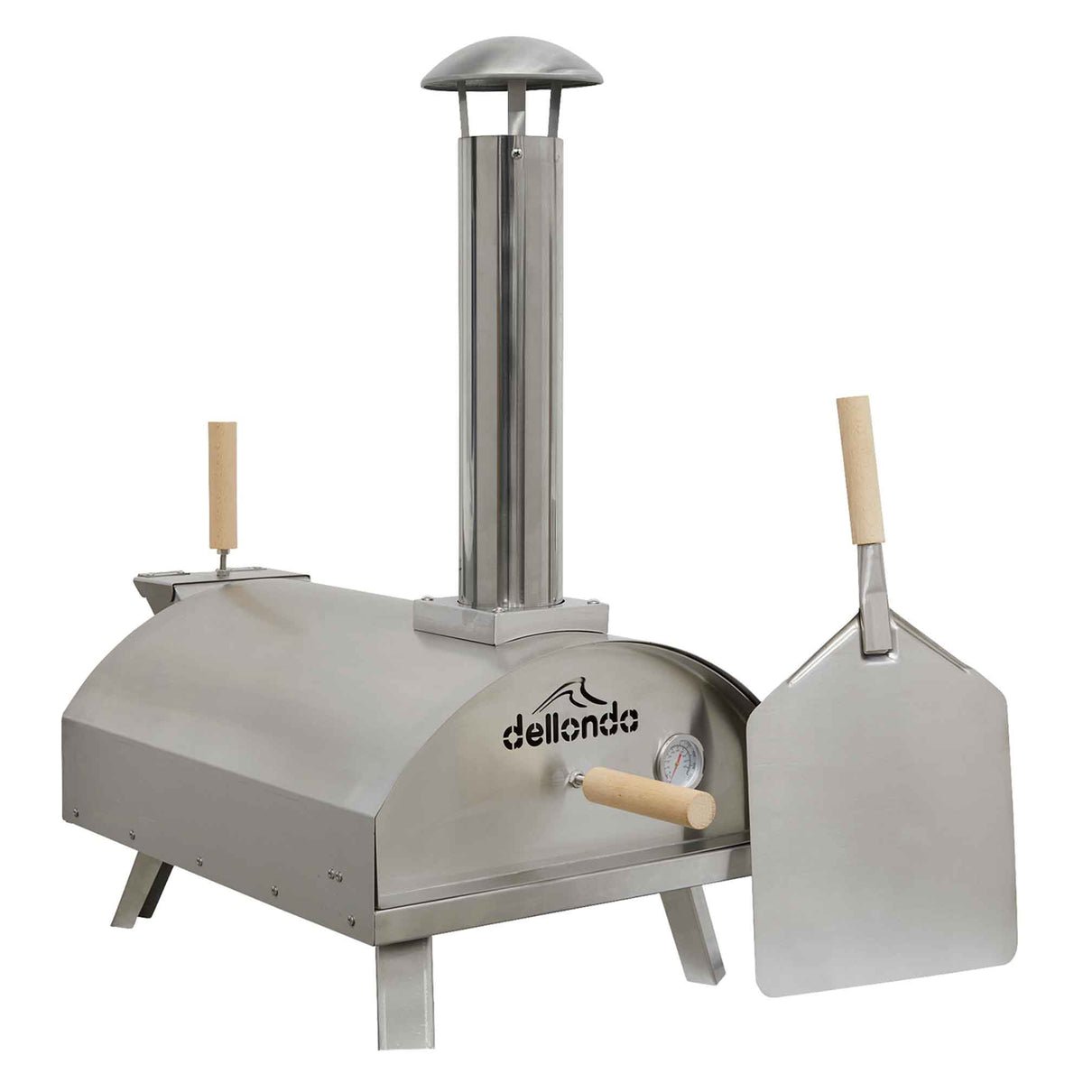 Dellonda Portable Wood-Fired 14" Pizza Oven - Stainless Steel