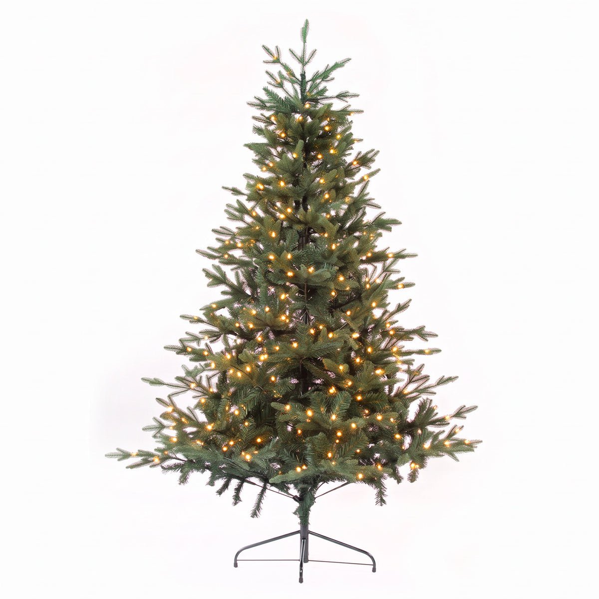 Dellonda 7ft Pre-Lit Christmas Tree with 350 Warm LED Lights - Green