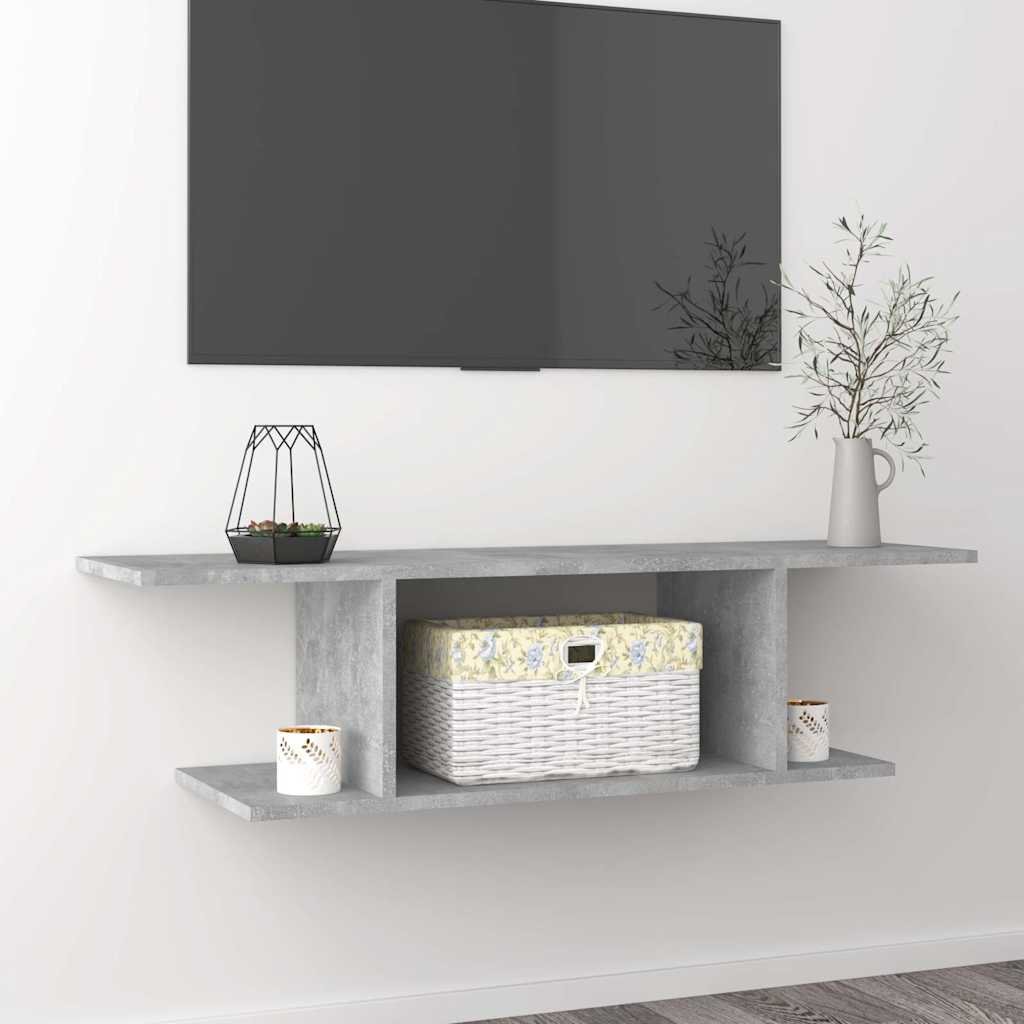 Walplus Engineered Wood TV Cabinet - Stone Grey - 103 x 30 x 26.5 cm