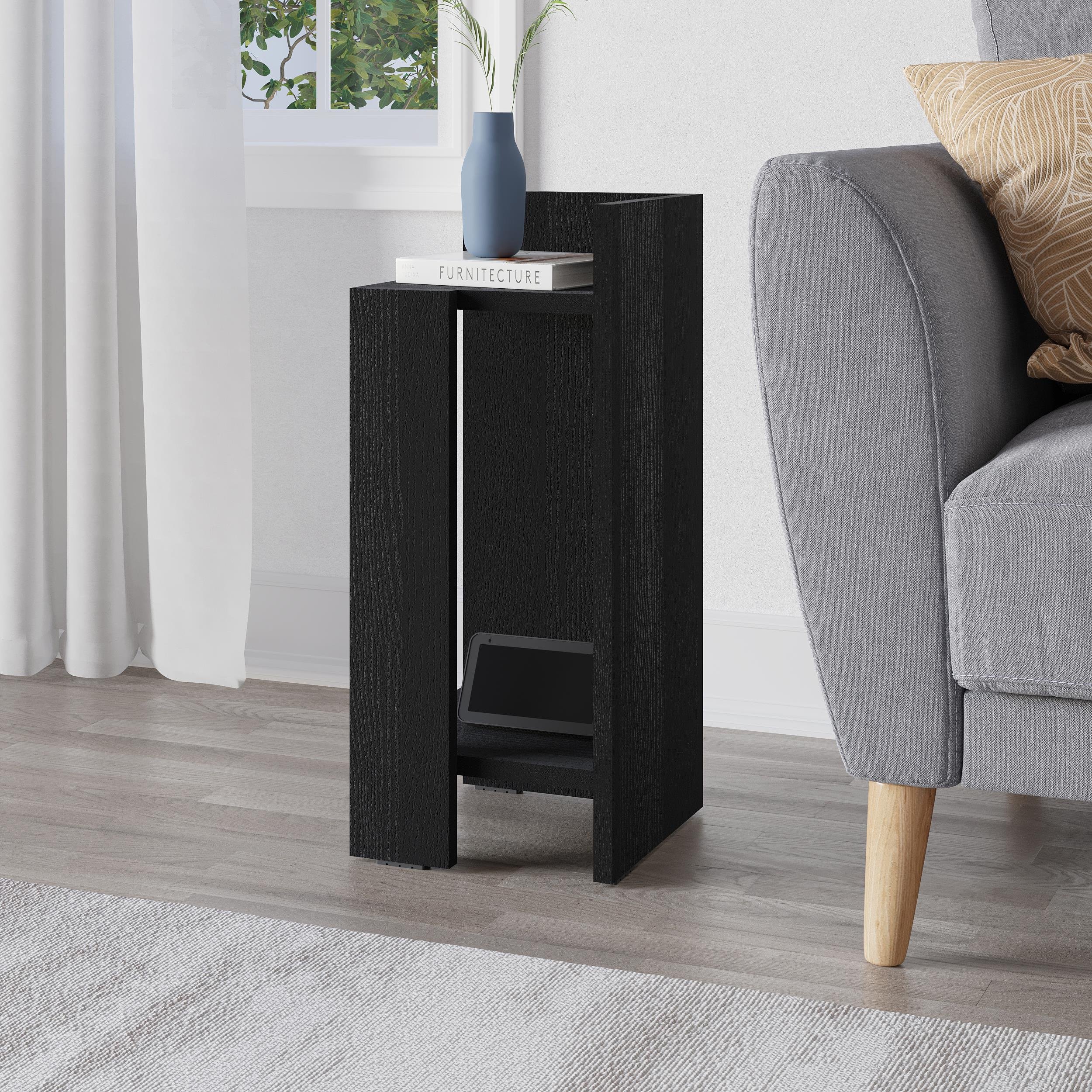 Decortie Elos Particleboard Bedside Table - Black Ash