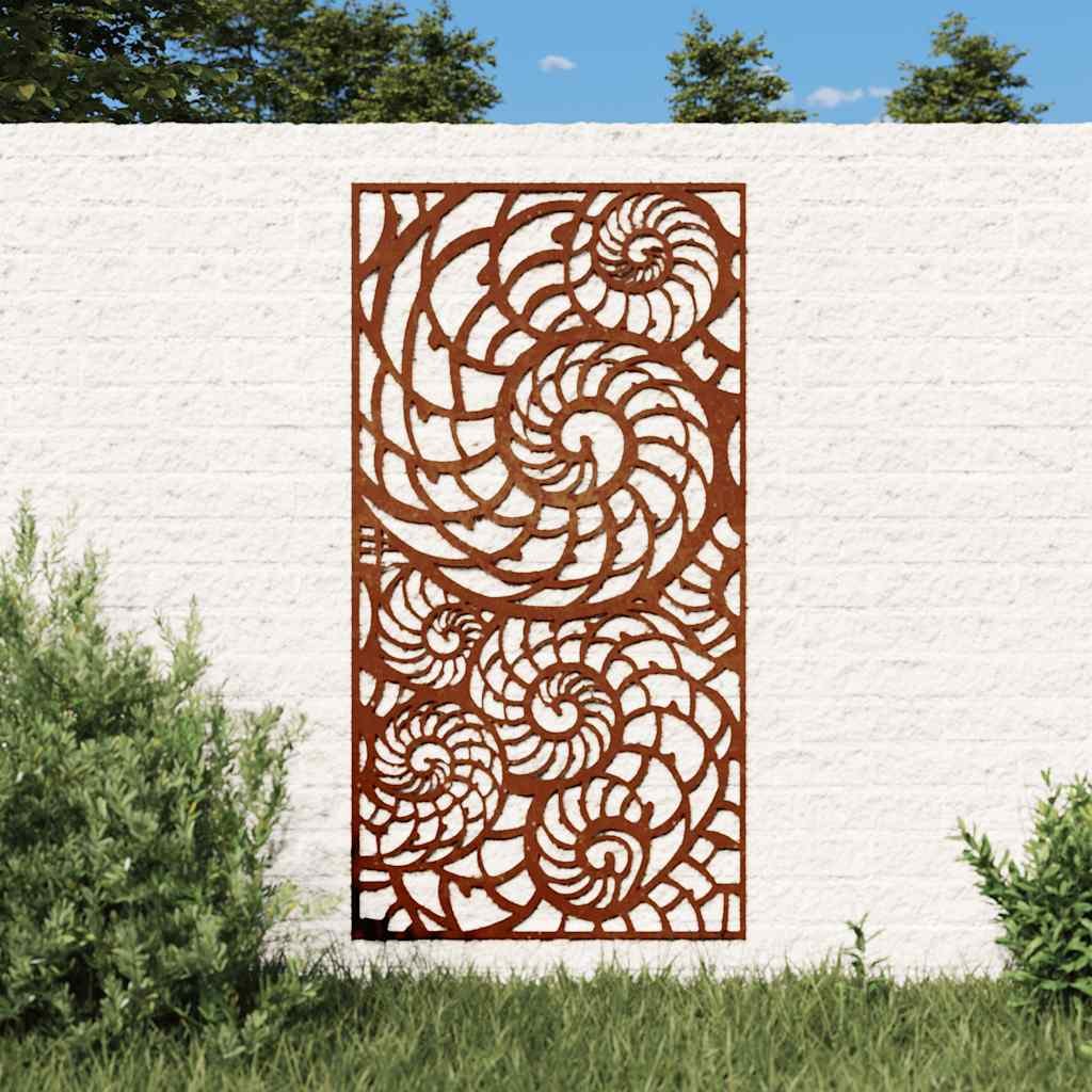 Walplus Garden Wall Decoration Corten Shell Design - Rusty - 105 x 55 x 0.7 cm