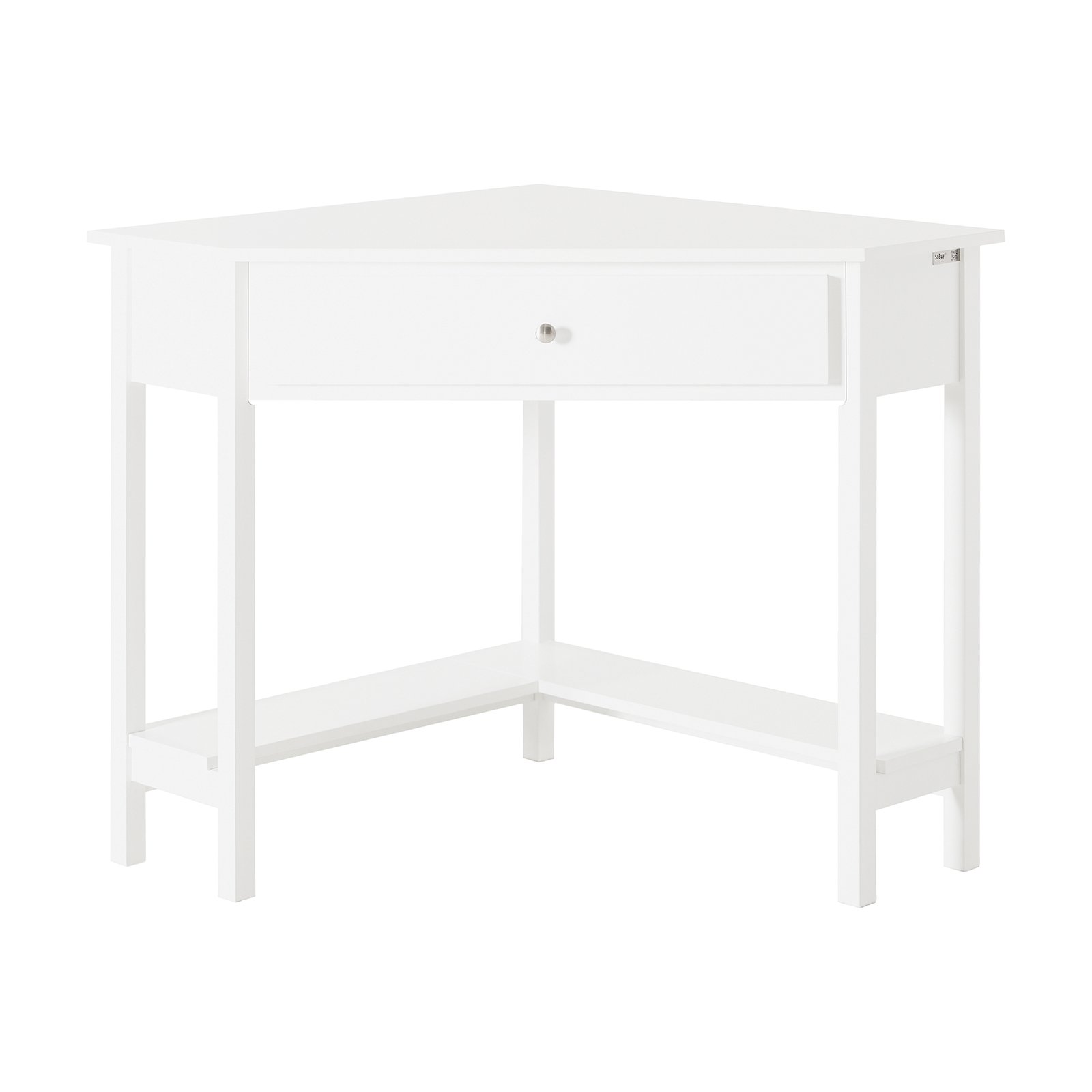 SoBuy 1 Drawer 1 Shelf Corner Desk - White