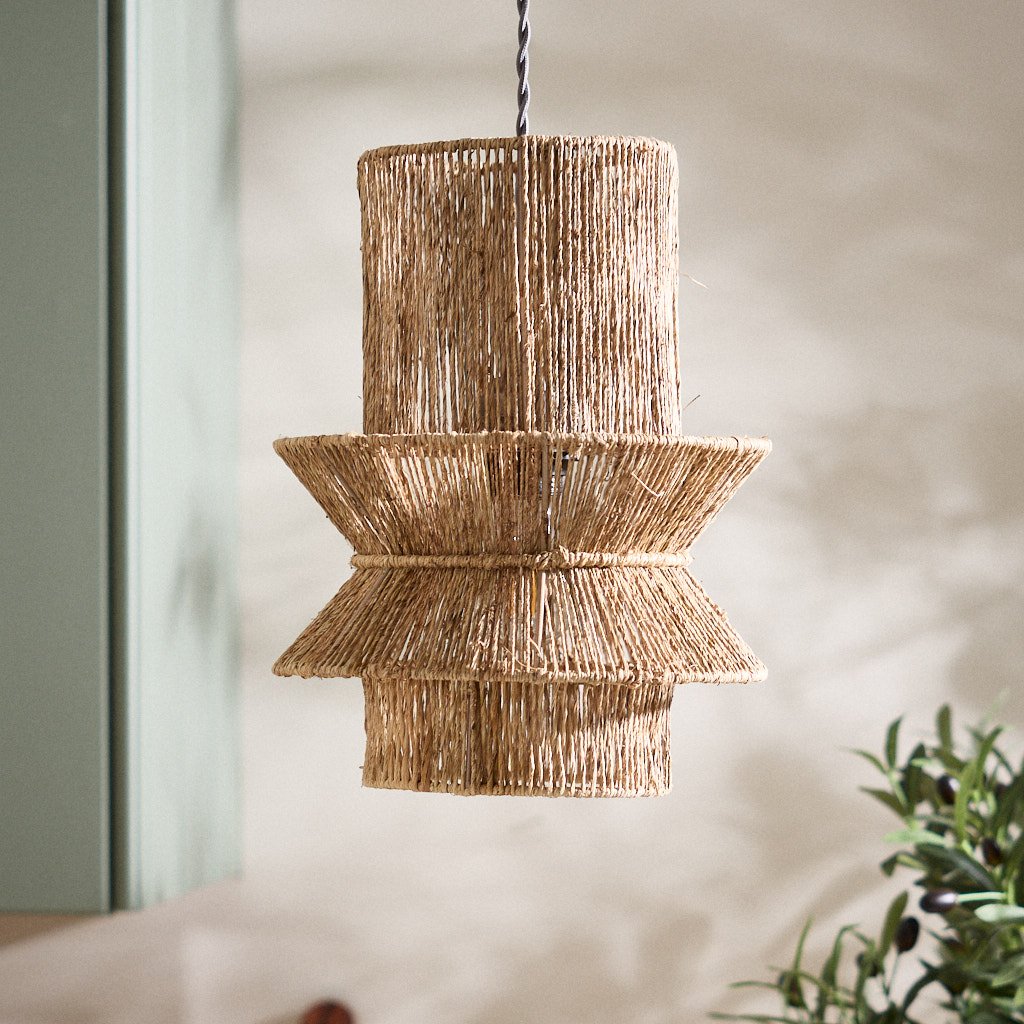 Dibor Rattan and Wicker Ceiling Light Shade - Natural 25cm