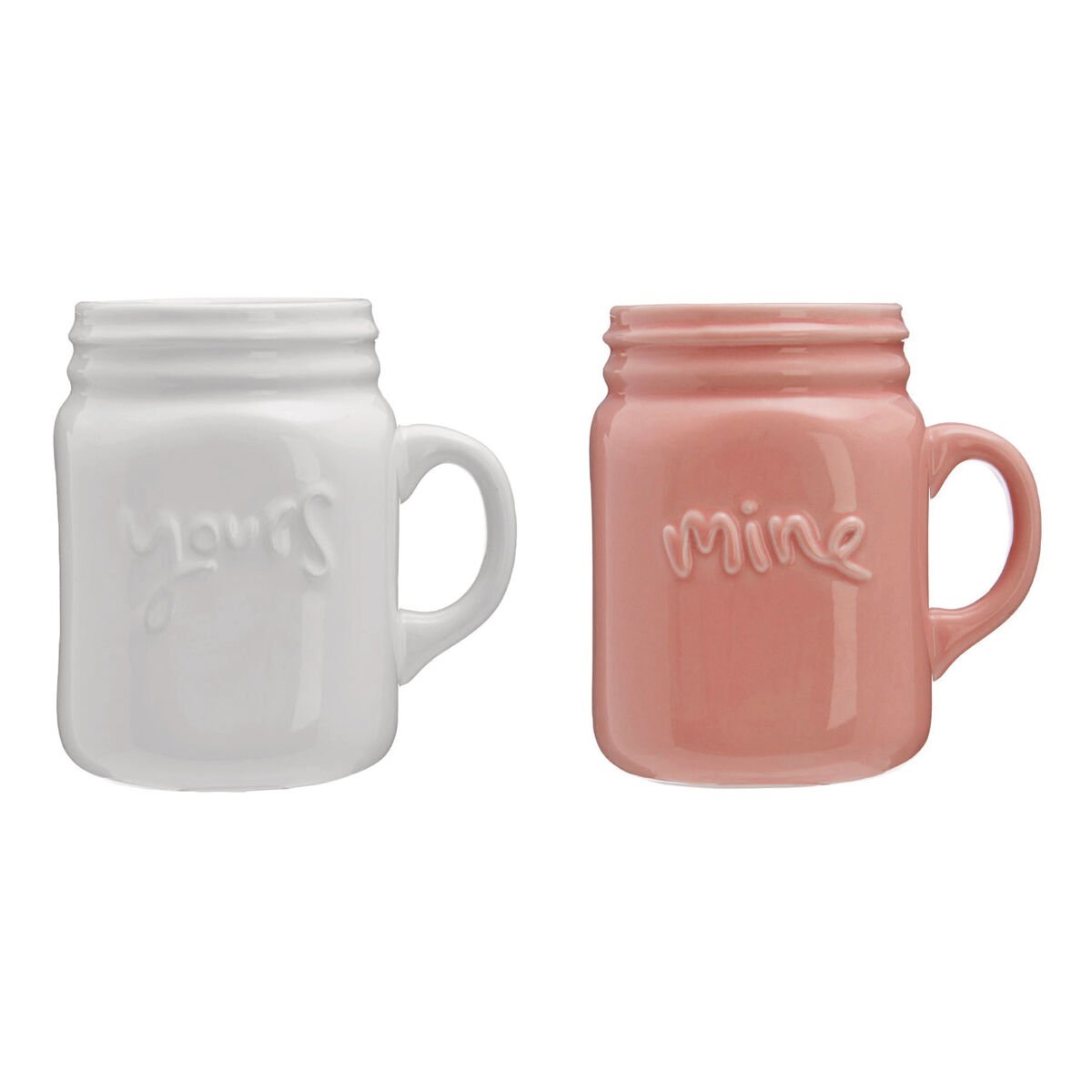 Orsina Pretty Things Yours and Mine Mug Set of 2 – White and Pink