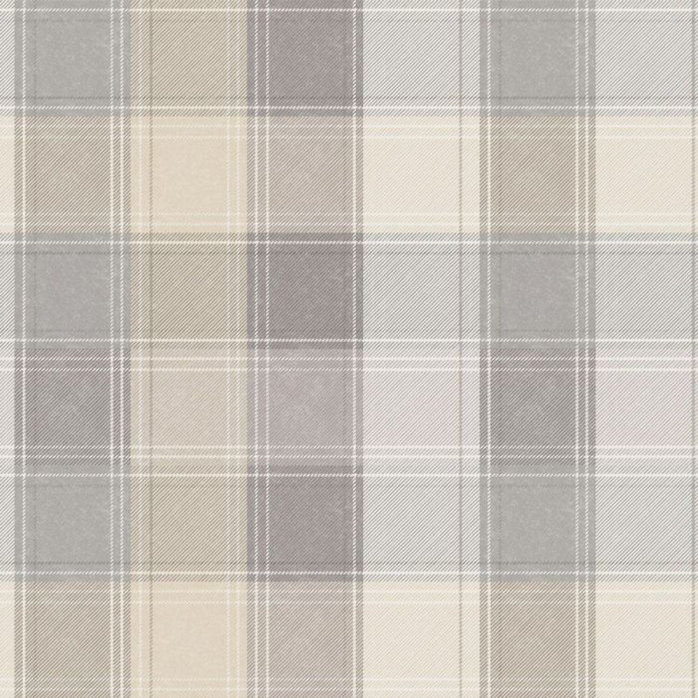 Arthouse Country Checked Wallpaper - Grey