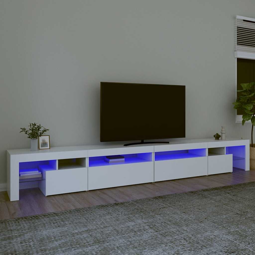 Walplus Engineered Wood RGB LED TV Cabinet - White - 290 x 36.5 x 40 cm