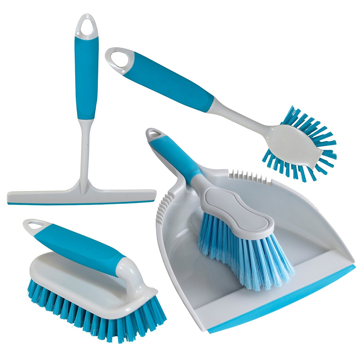 Charles Bentley 'Brights' Kitchen Bundle Dustpan & Brush Washing Up Set - Blue