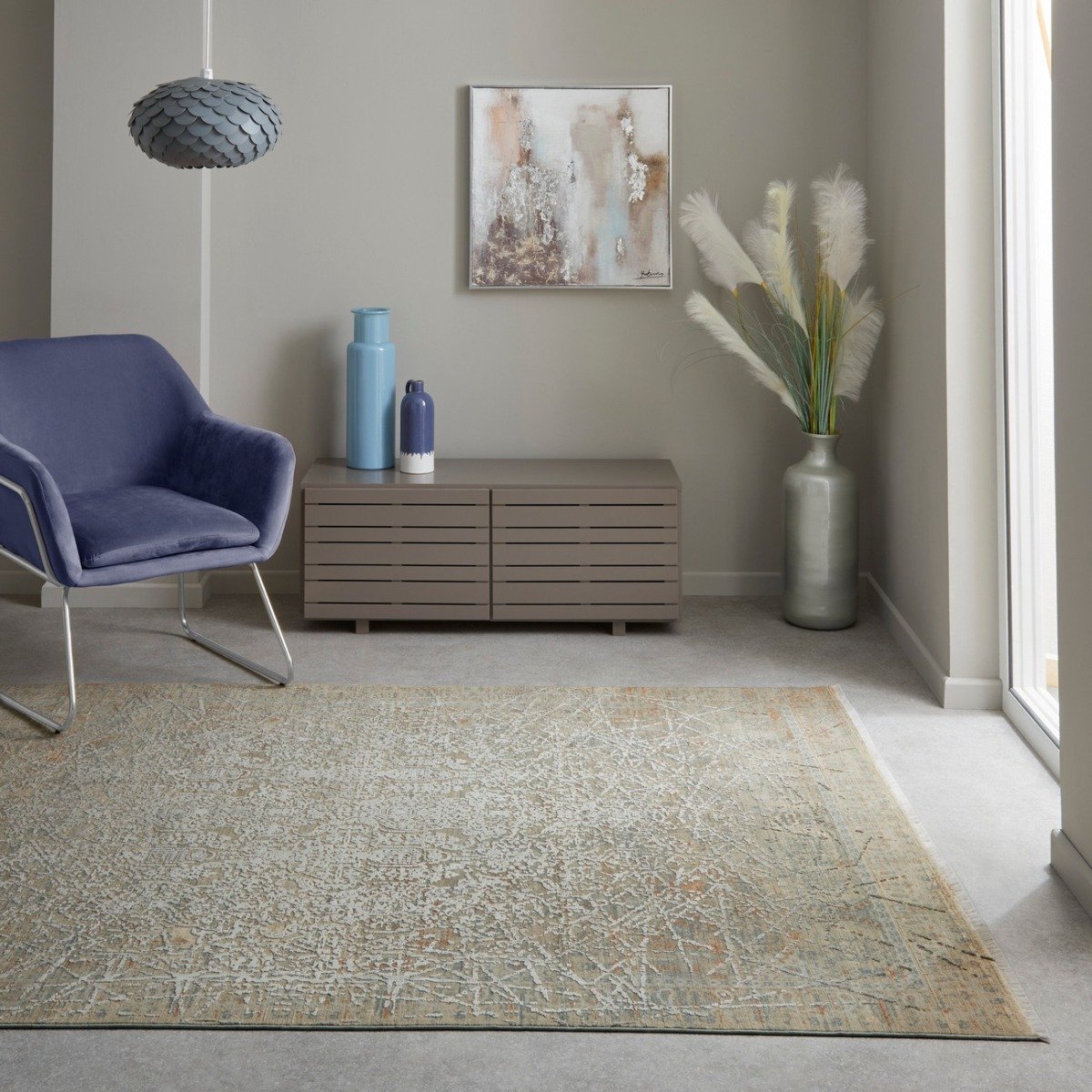Mega Flooring Beige Traditional Abstract Rug - 120 x 180cm