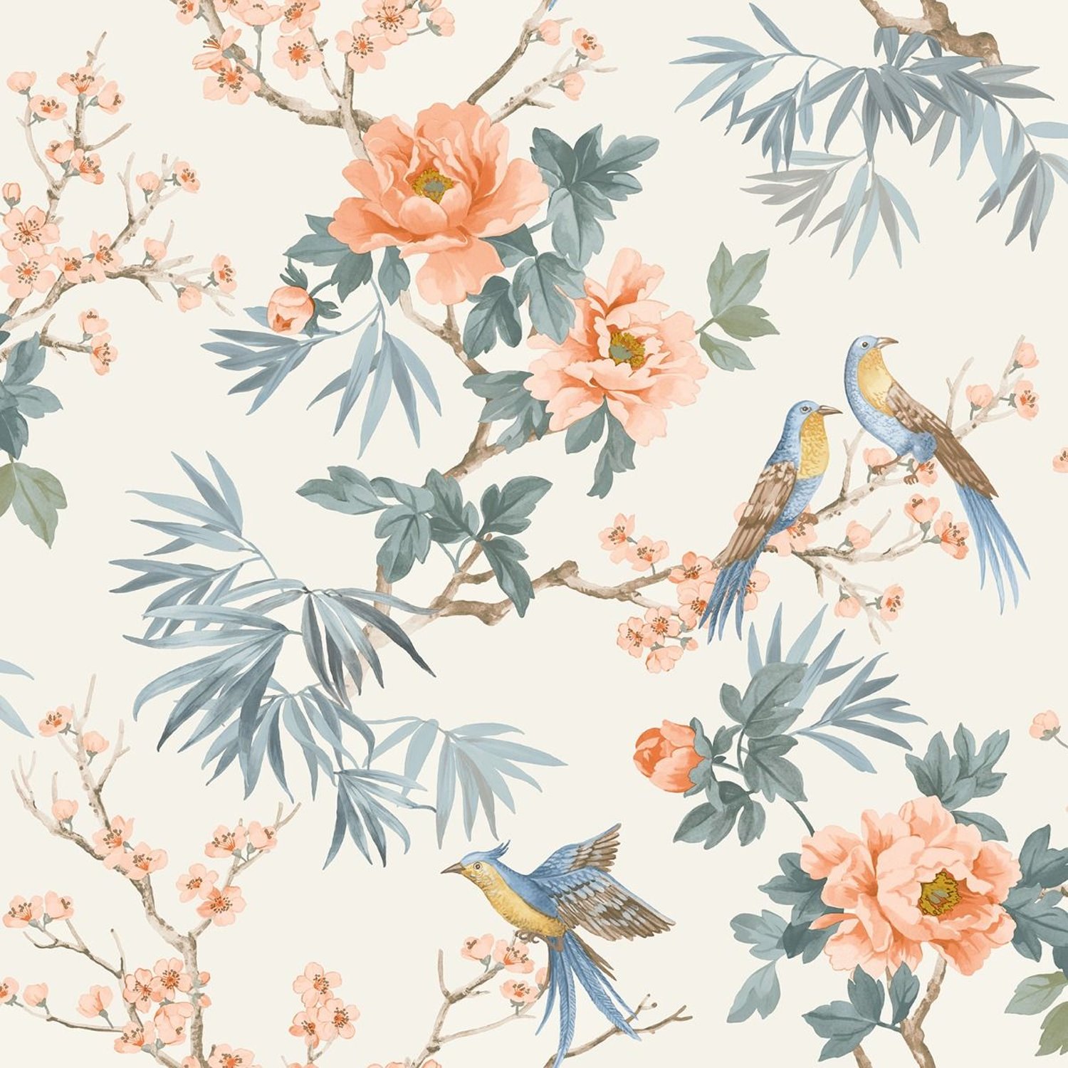 Rasch Amelie Chinoiserie Wallpaper - Orange