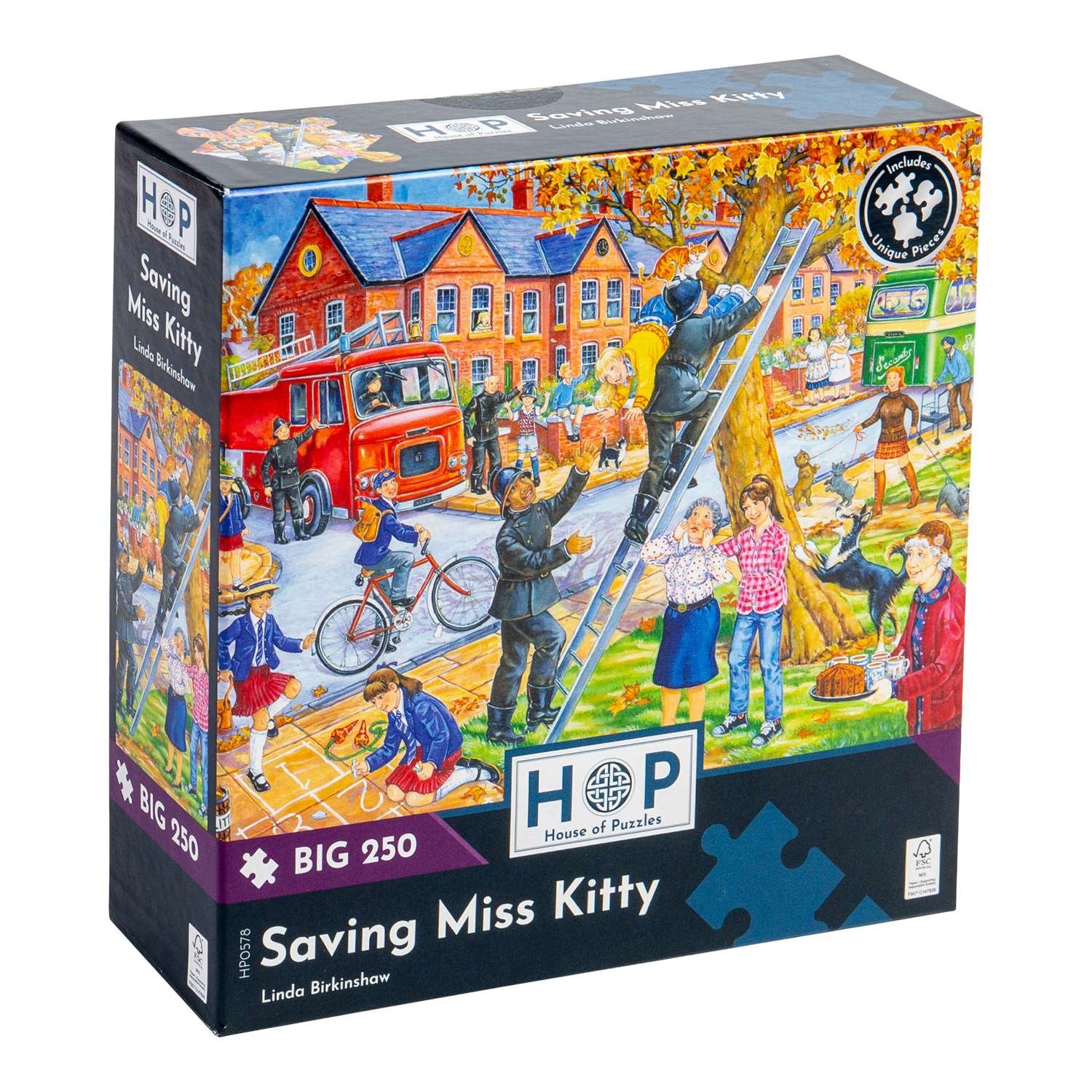 The House of Puzzles Saving Miss Kitty BIG 250 Puzzle 3 Years +
