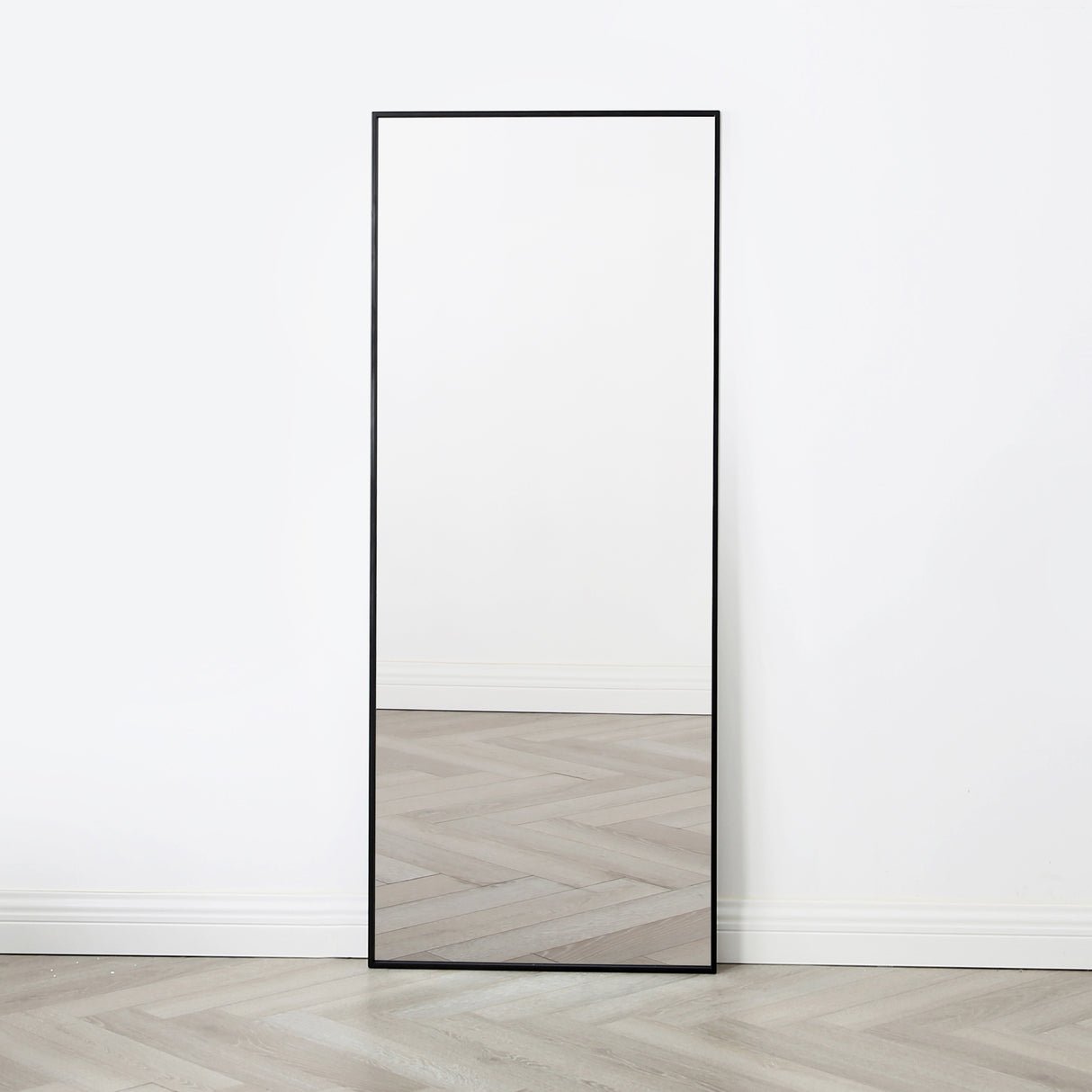 HomeGardenDirect Anax Full‑Length Framed Mirror 160 x 65cm – Black