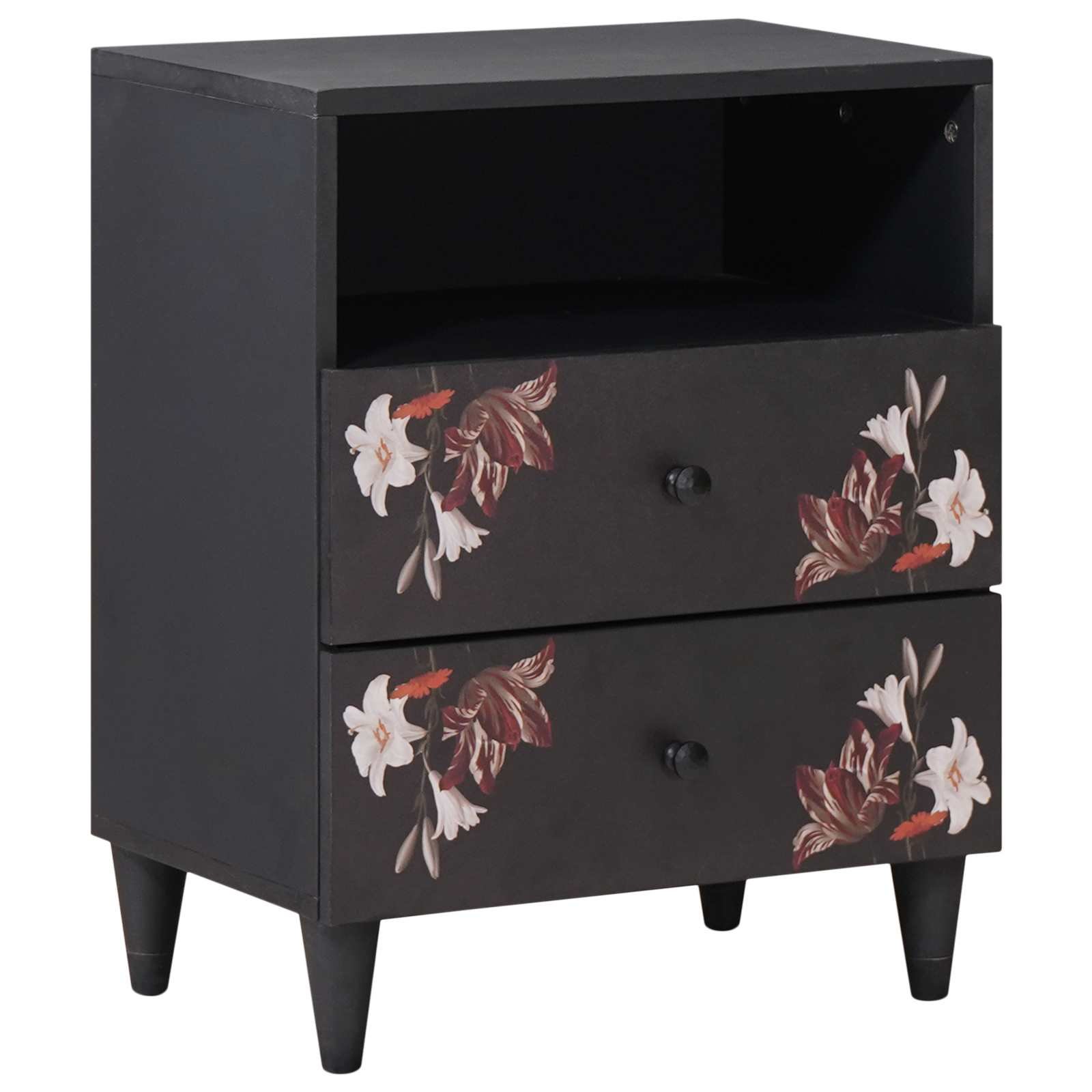 Walplus Solid Wood Bedside Unit - Multicoloured - 50 x 33 x 60 cm