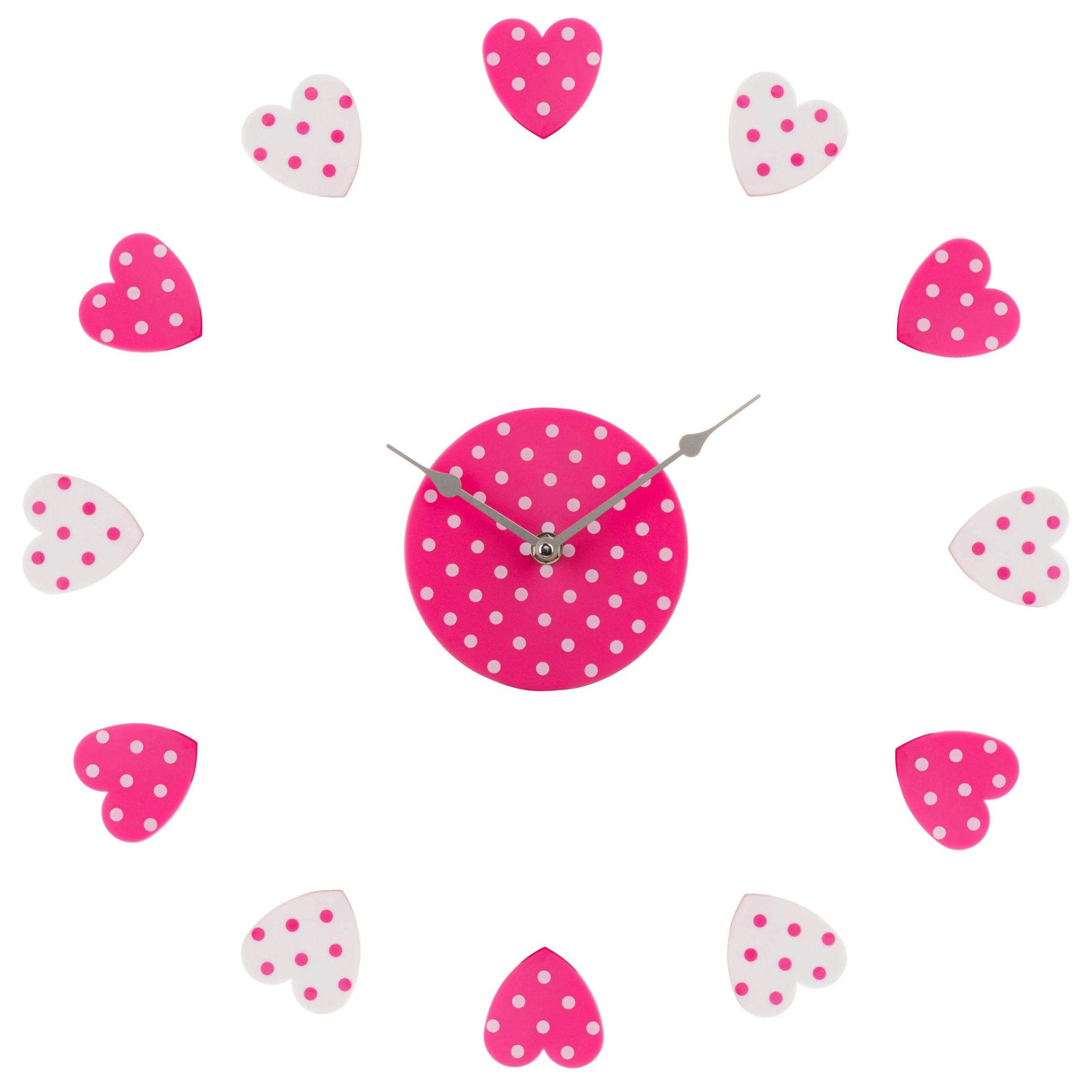 Orsina Verdian Heart DIY Wall Clock - White and Pink