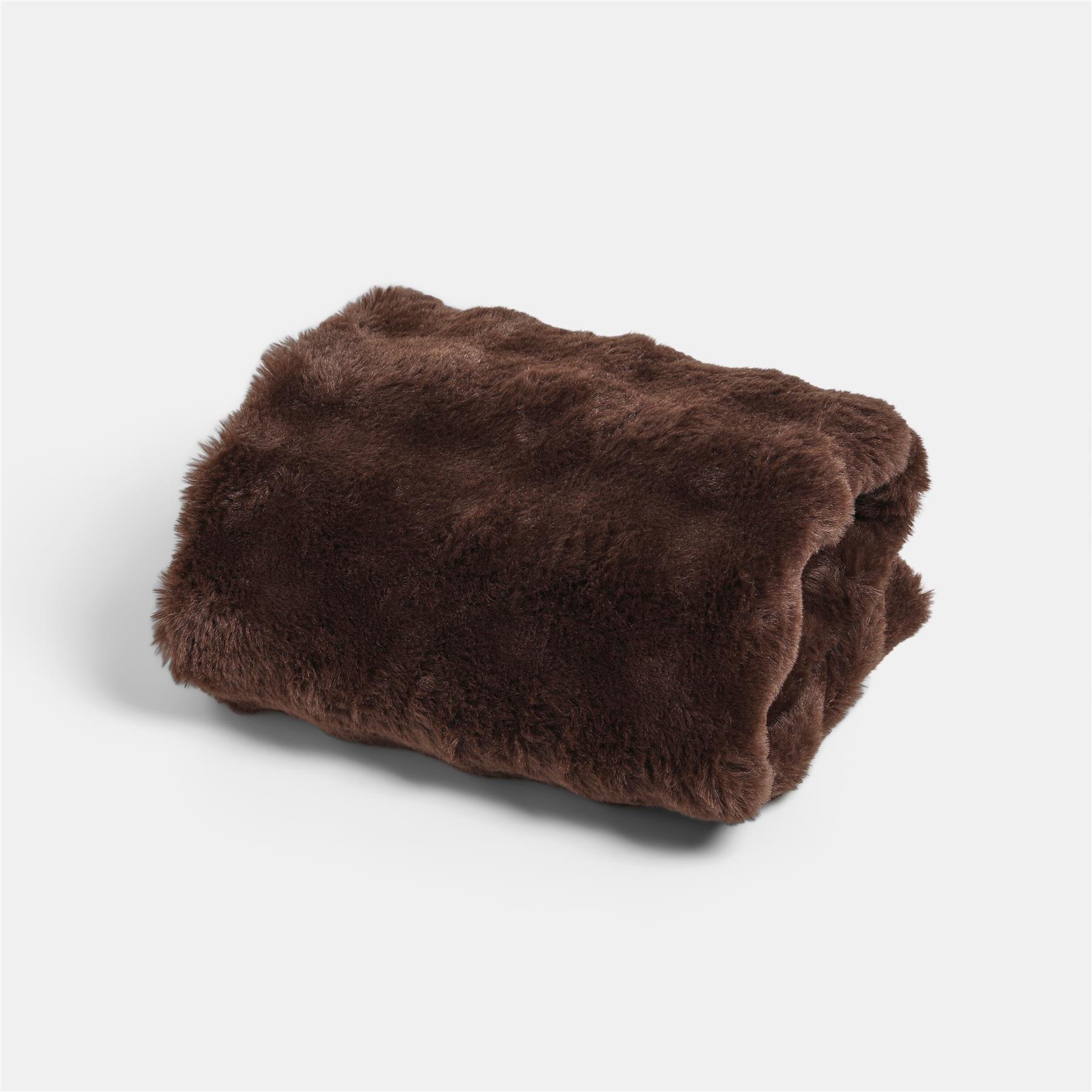 OHS Luxe Bubble Faux Fur Blanket Throw - 125 x 150cm - Brown