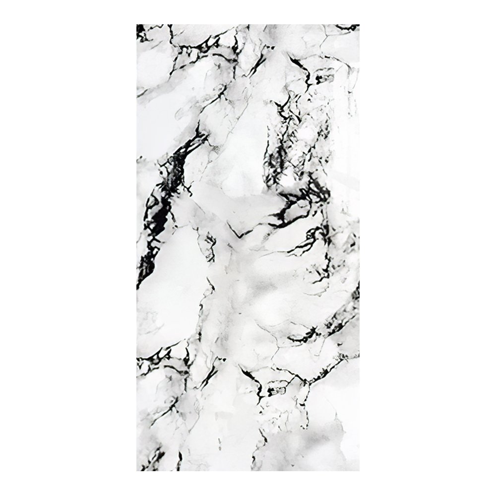 Living and Home 10Pcs Peel and Stick Marble Wall Tiles - Black‑White Marble