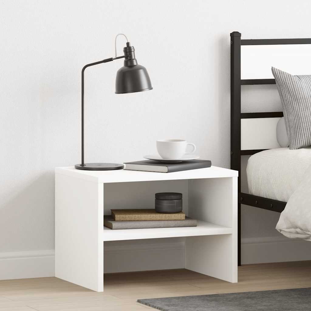 Walplus Engineered Wood Bedside Cabinet - White - 40 x 30 x 30 cm