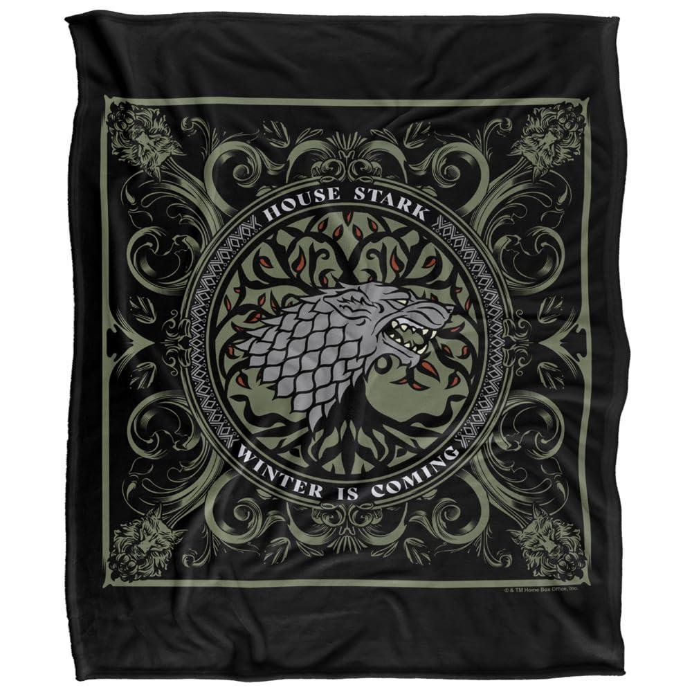 Game Of Thrones House Stark Polyester Soft Touch Blanket - 147cm x 91cm