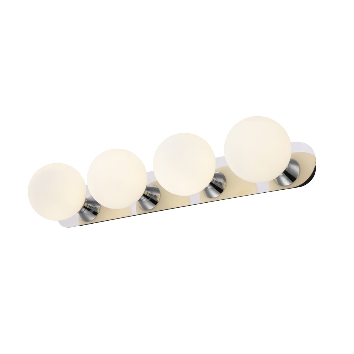 Cosylyte Bowen Bathroom 4 Light Classic Opal Glass Ceiling Flush Light - Chrome