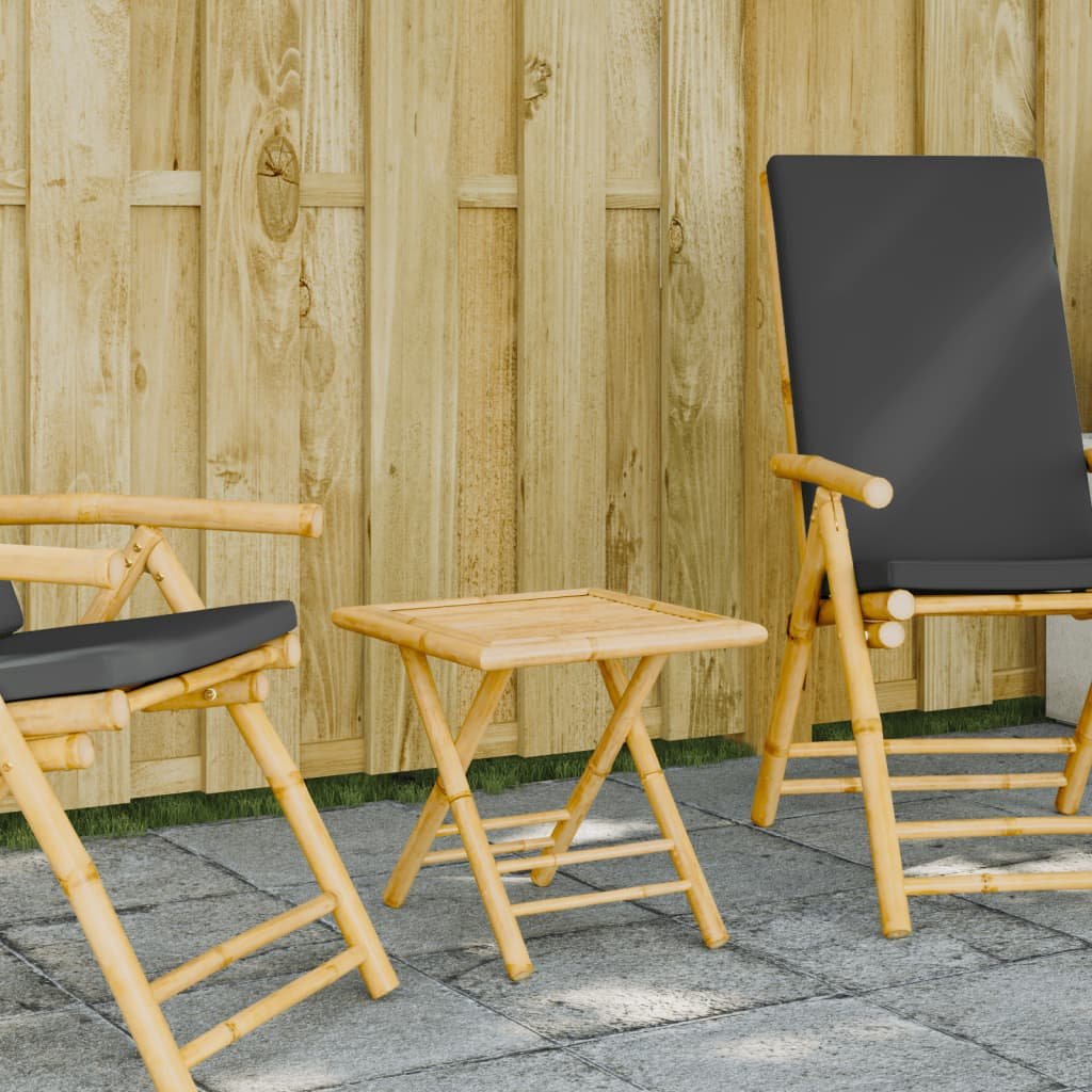 Walplus Folding Garden Table Bamboo - Brown - 45 x 45 x 45 cm